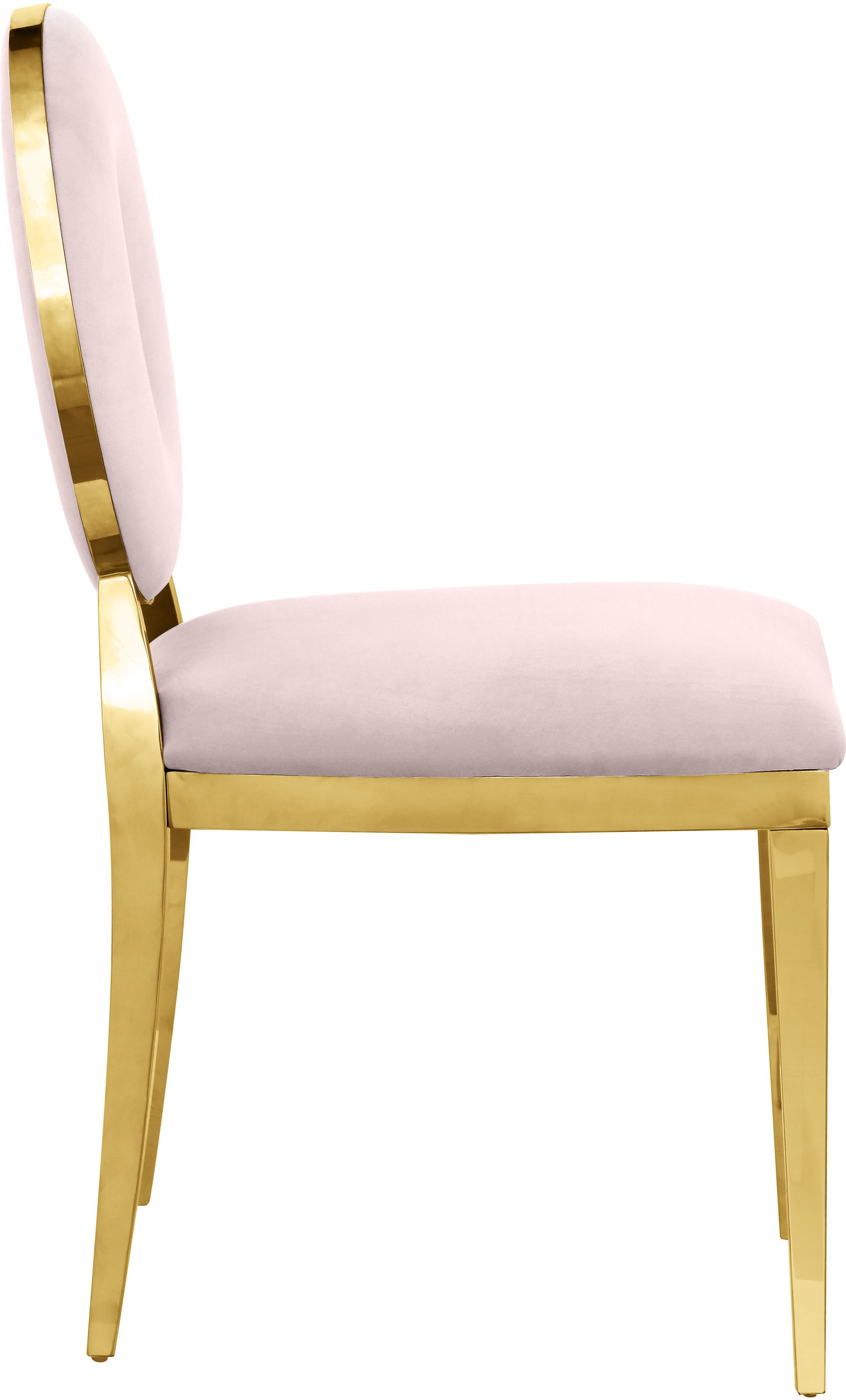 Carousel Velvet Dining Chair with Gold Stainless Steel Frame