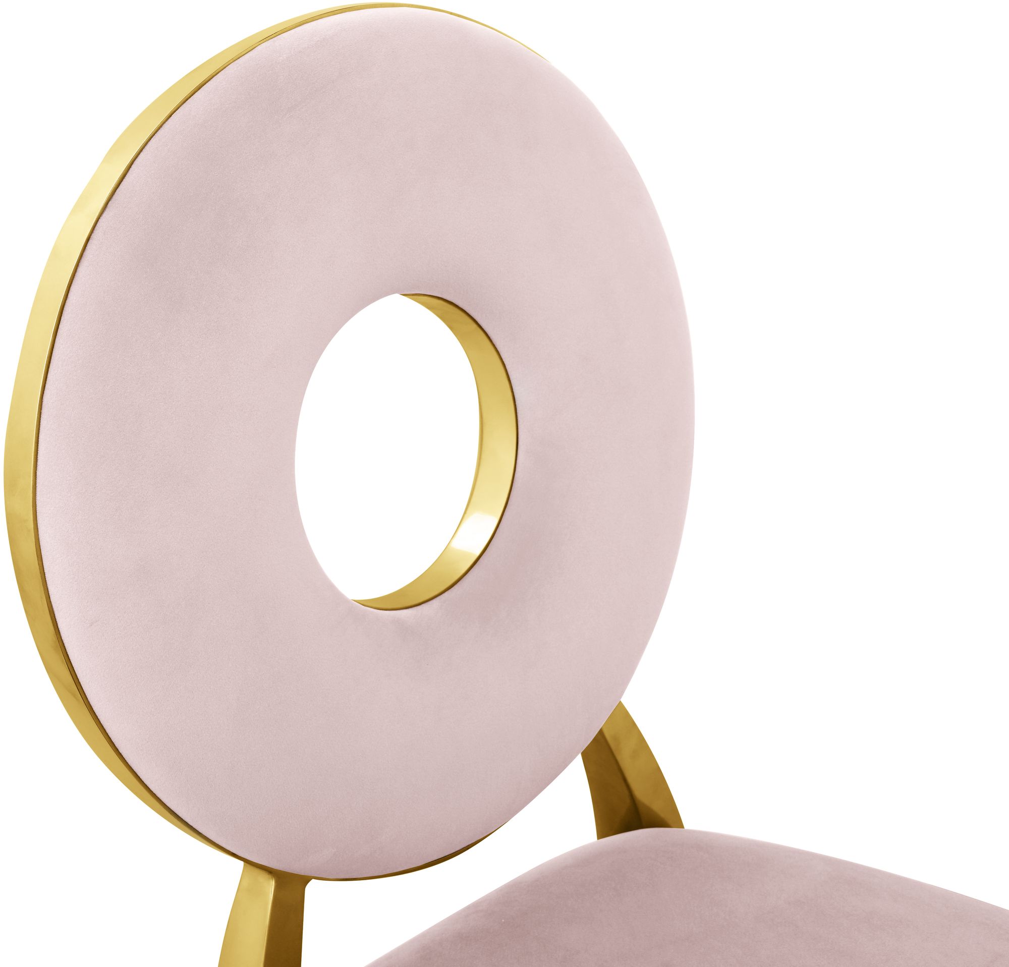 Carousel Velvet Dining Chair with Gold Stainless Steel Frame