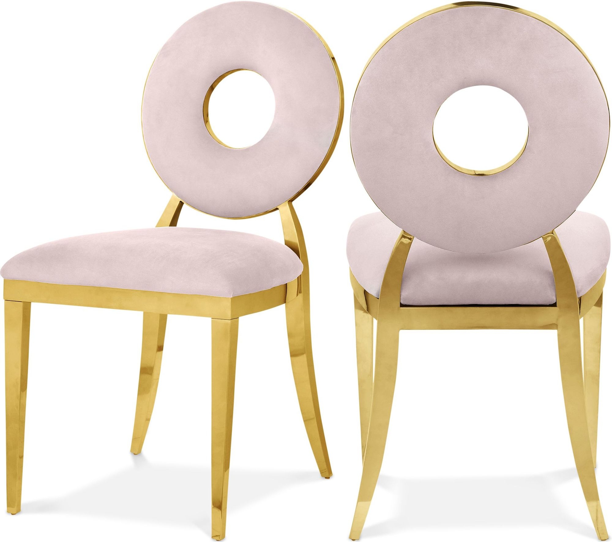 Carousel Velvet Dining Chair with Stainless Steel Frame