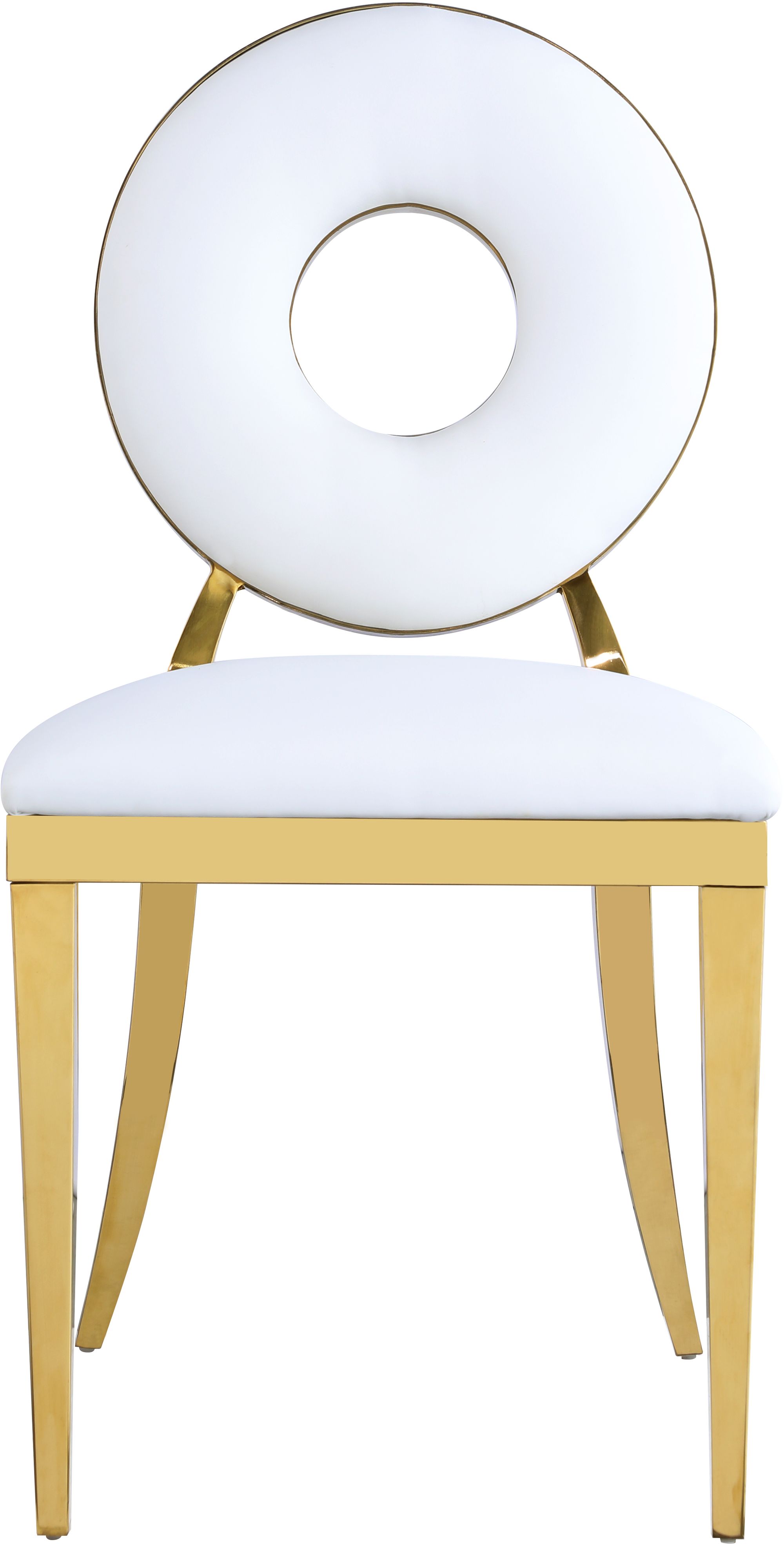 Carousel Faux Leather Dining Chair with Gold Stainless Steel Frame