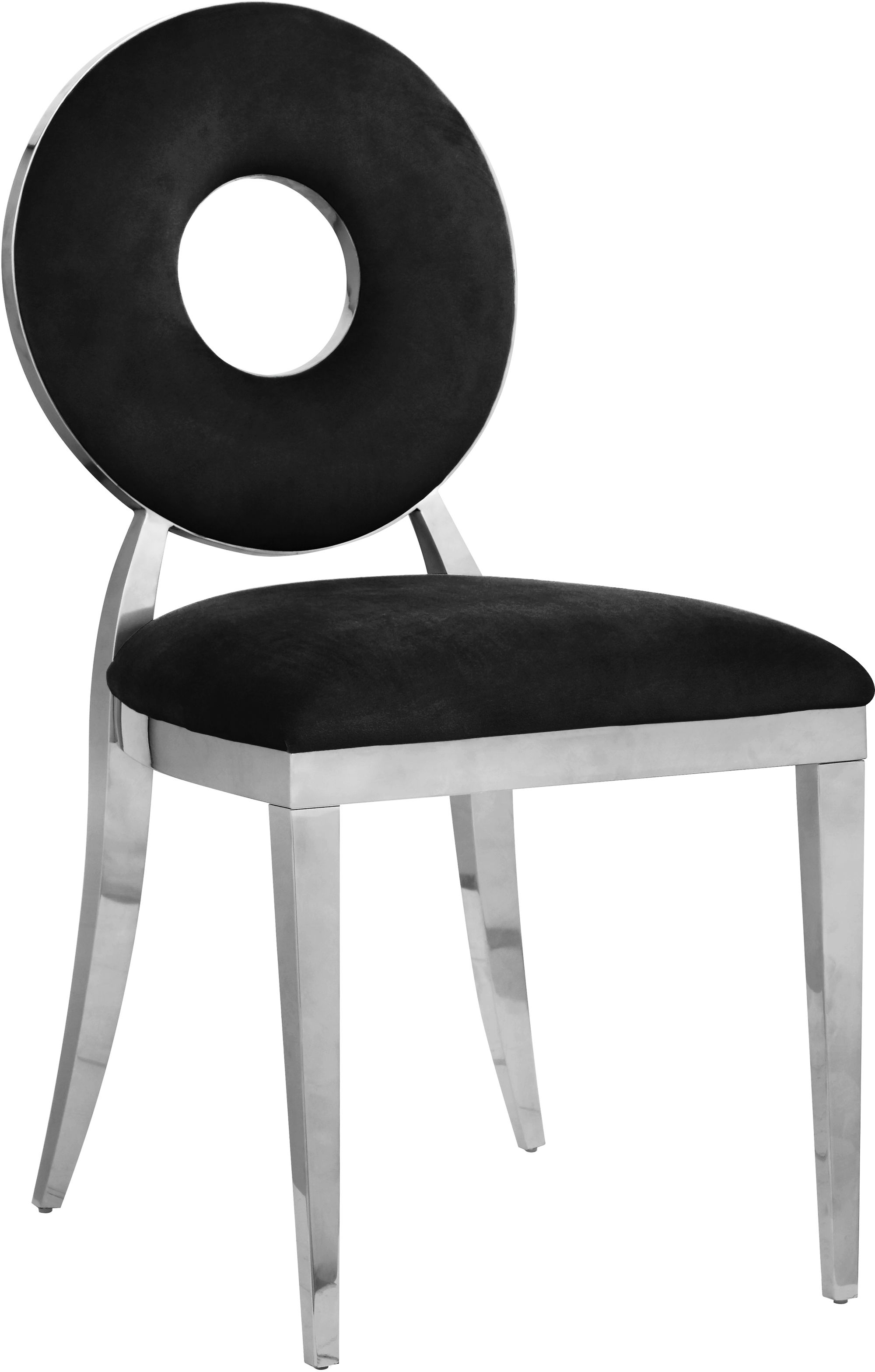 Carousel Velvet Dining Chair with Chrome Stainless Steel Frame