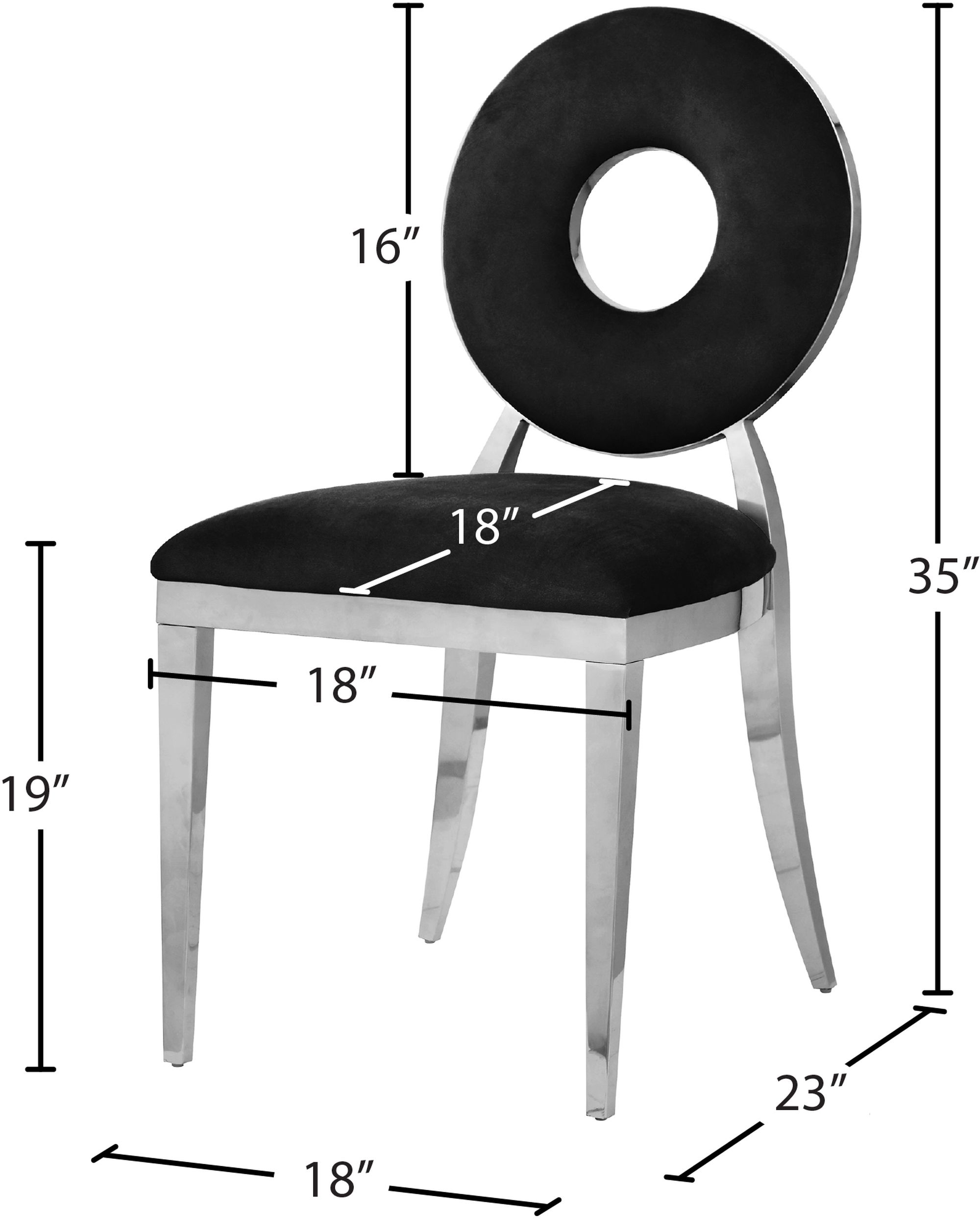 Carousel Velvet Dining Chair with Chrome Stainless Steel Frame