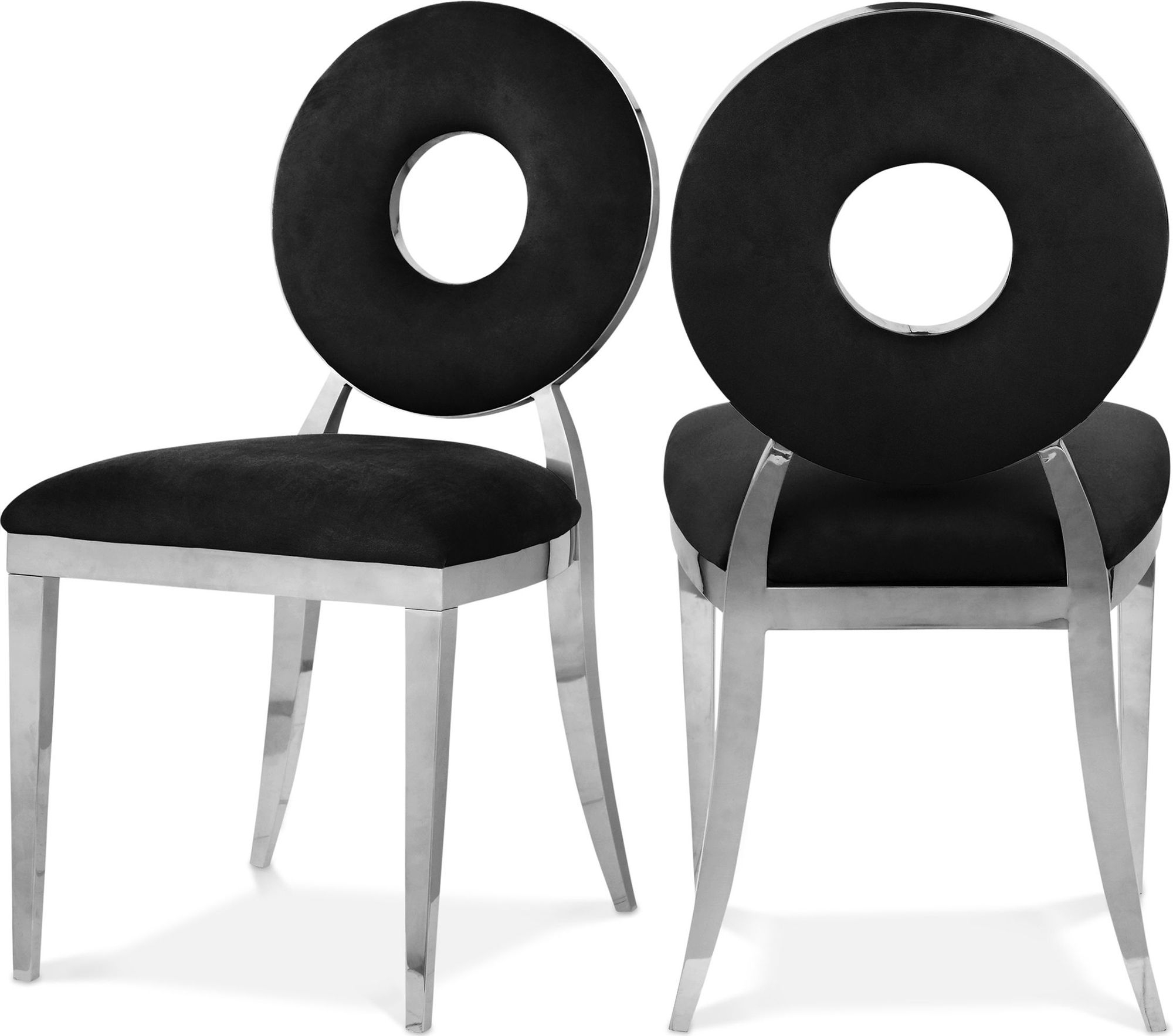 Carousel Velvet Dining Chair with Stainless Steel Frame