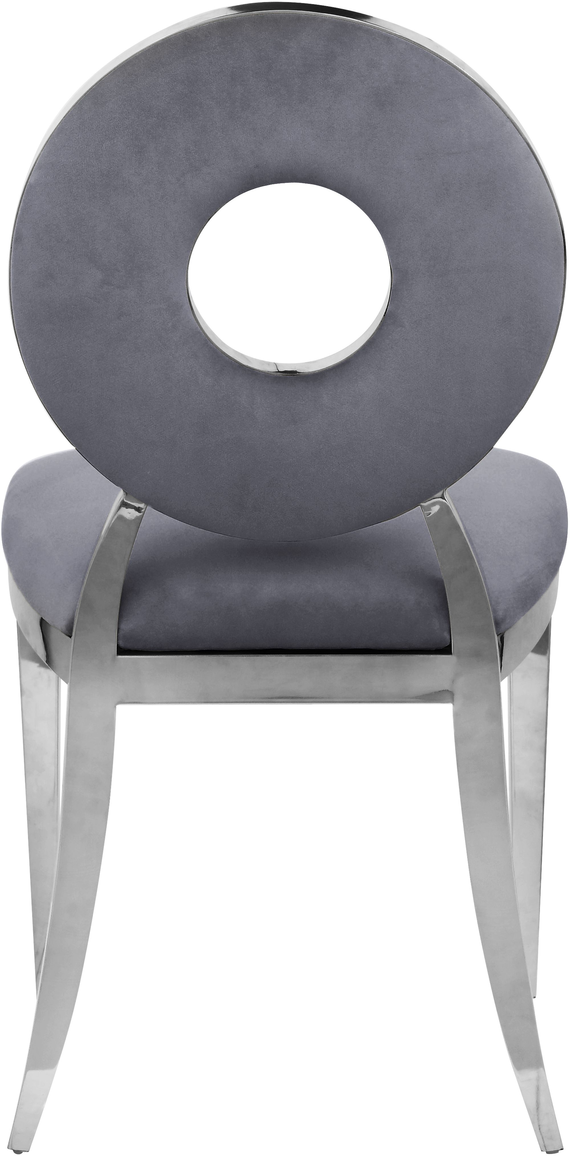 Carousel Velvet Dining Chair with Stainless Steel Frame