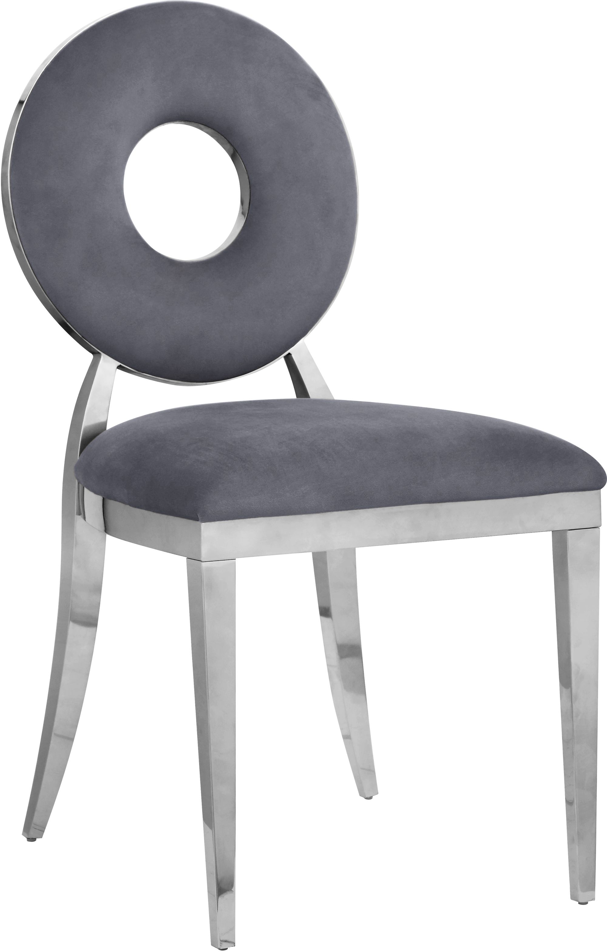 Carousel Velvet Dining Chair with Chrome Stainless Steel Frame
