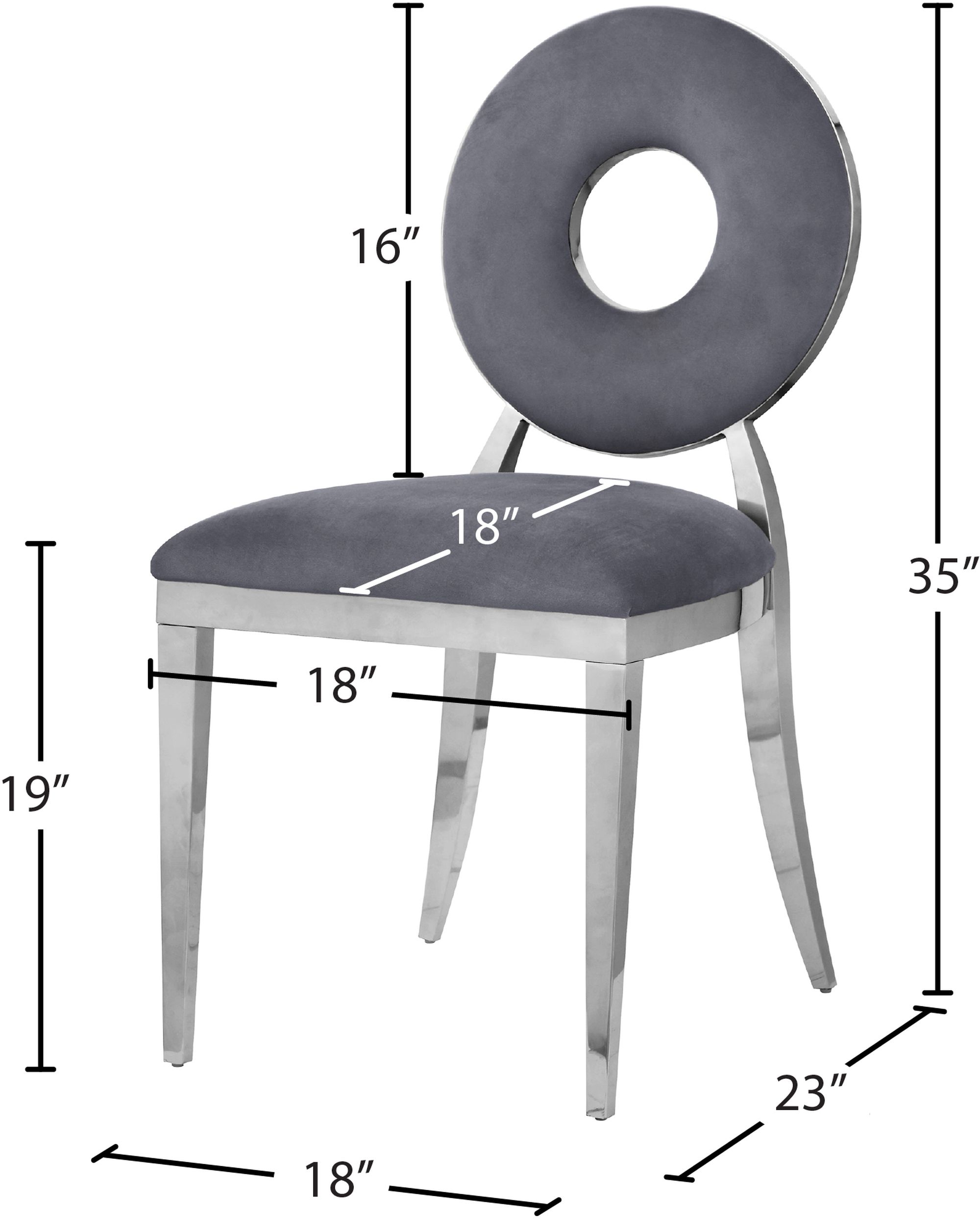 Carousel Velvet Dining Chair with Chrome Stainless Steel Frame