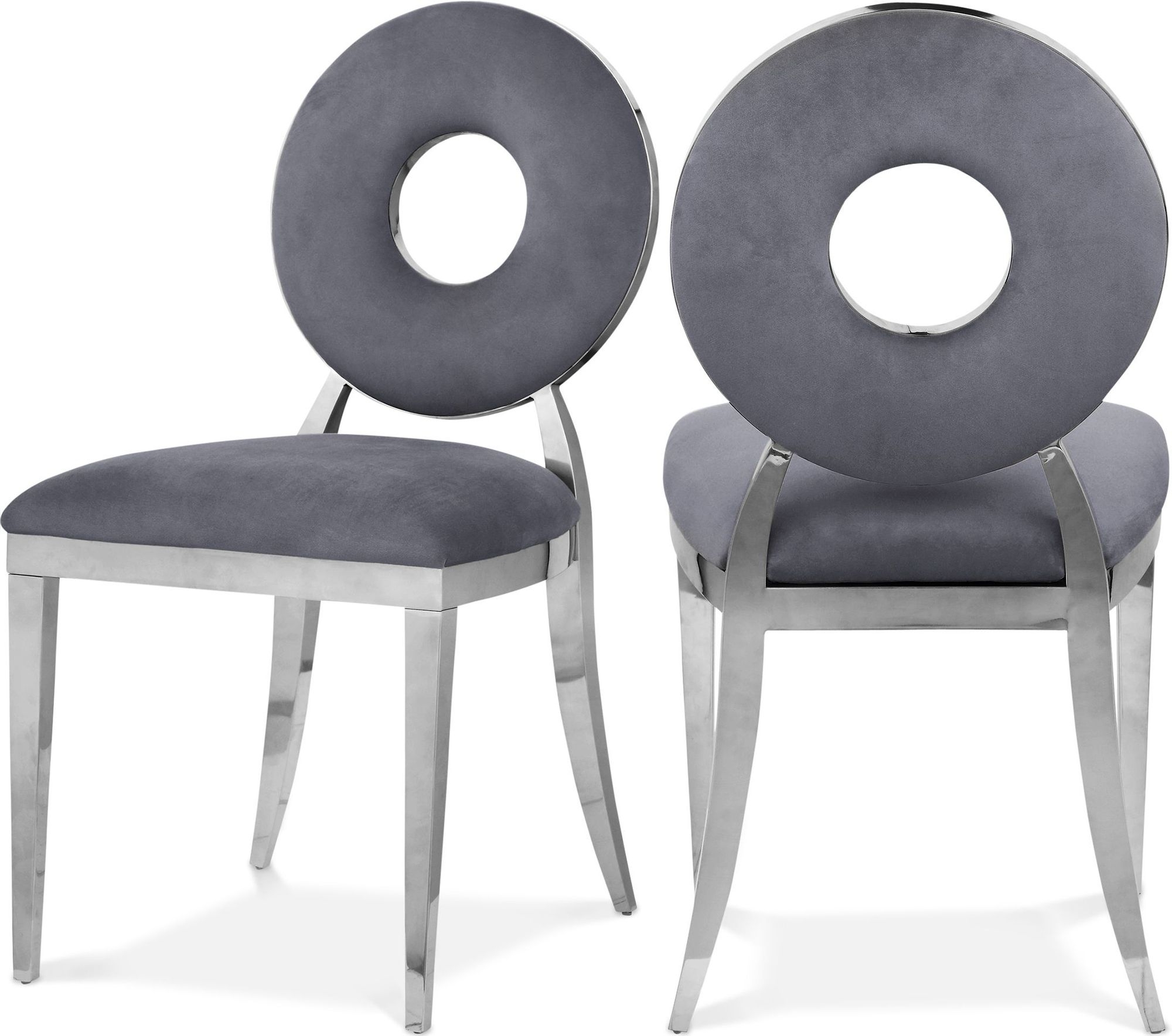 Carousel Velvet Dining Chair with Stainless Steel Frame