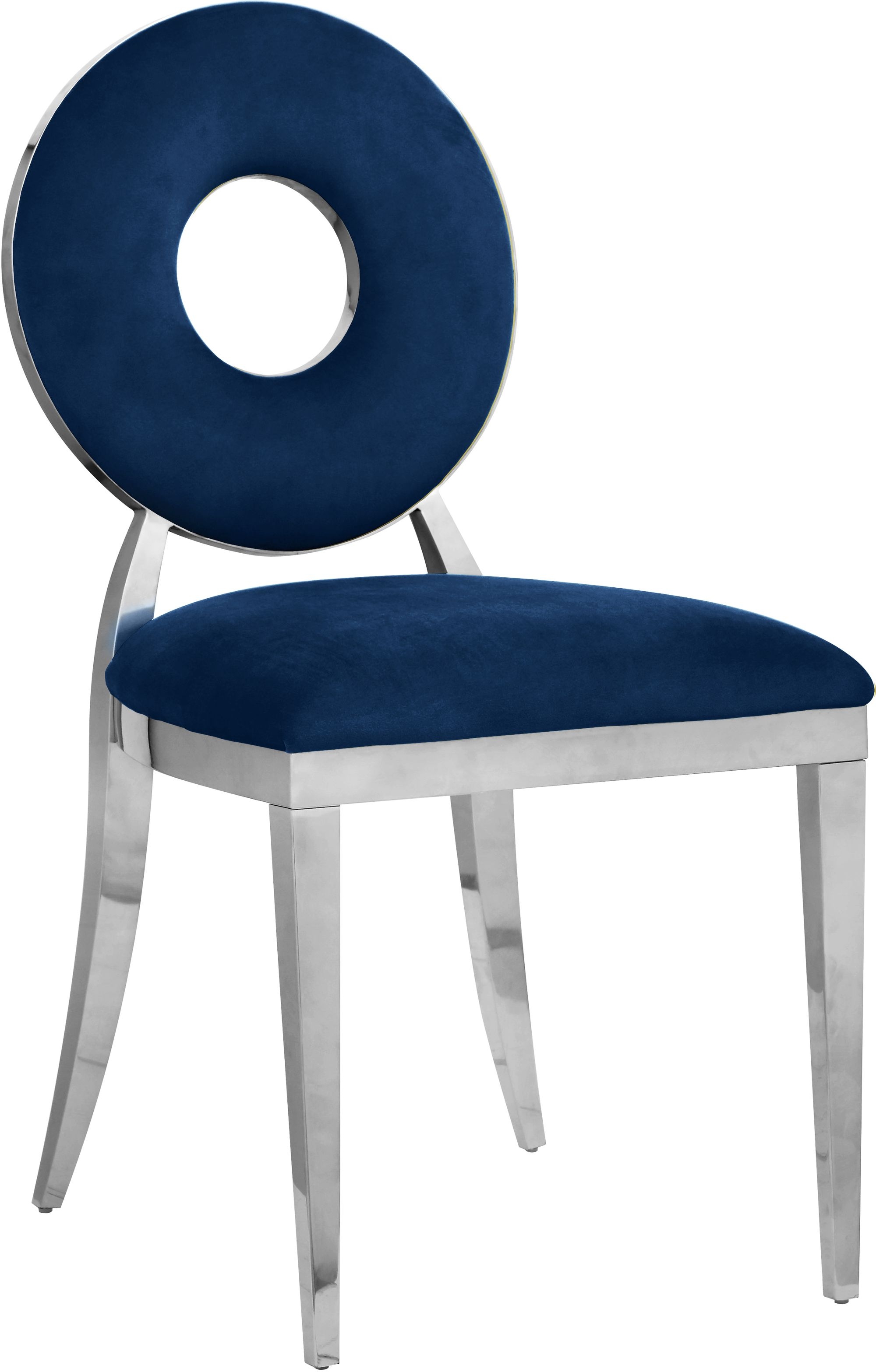 Carousel Velvet Dining Chair with Stainless Steel Frame