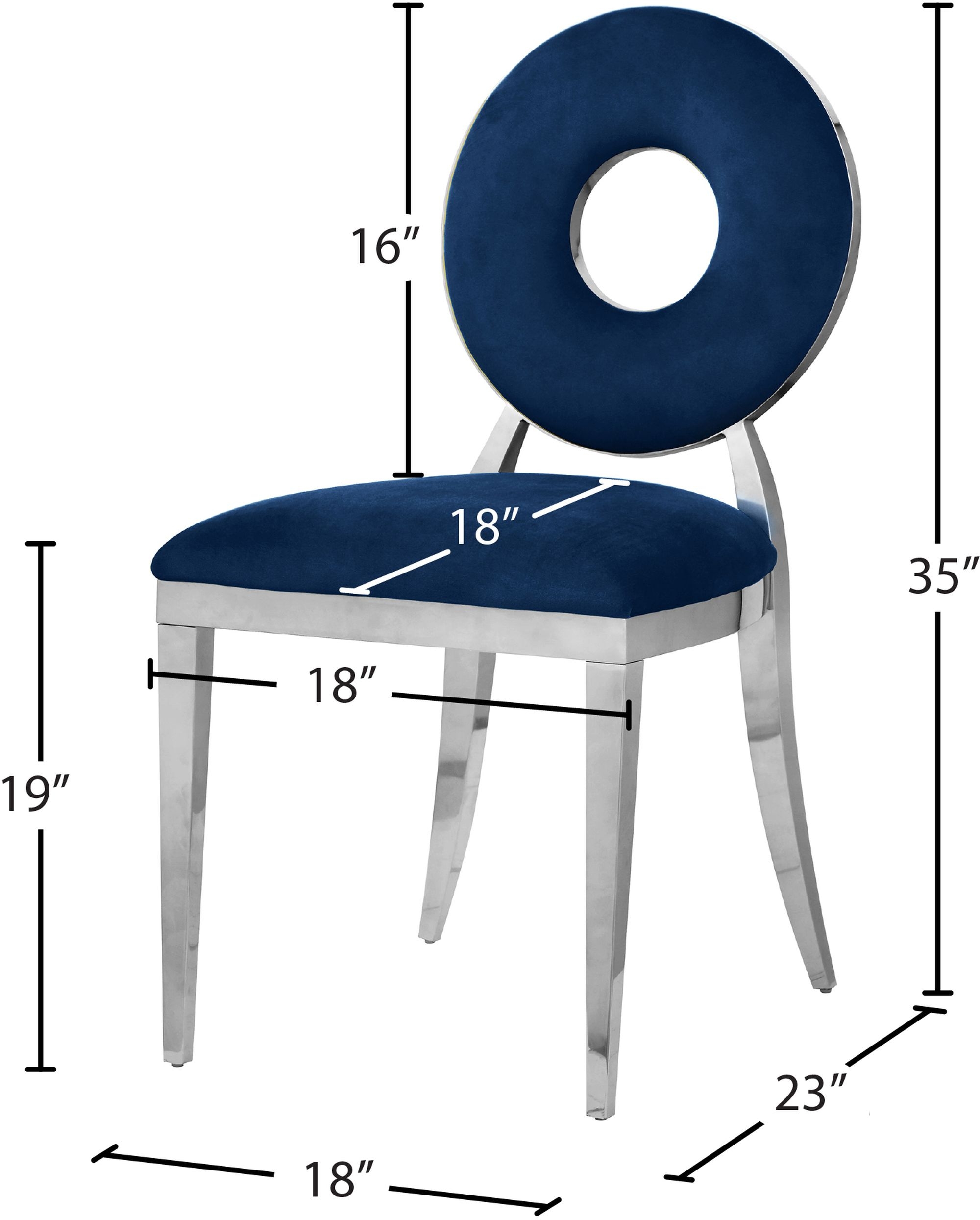 Carousel Velvet Dining Chair with Stainless Steel Frame