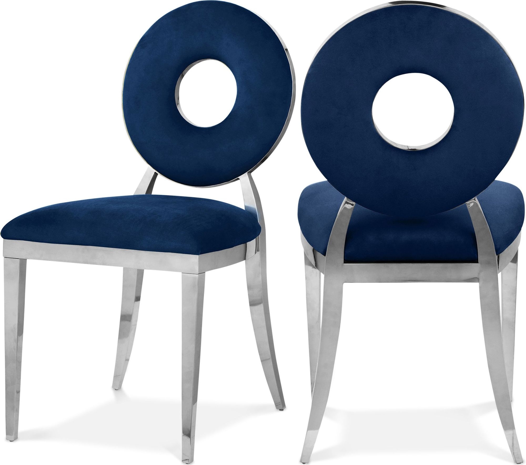 Carousel Velvet Dining Chair with Stainless Steel Frame