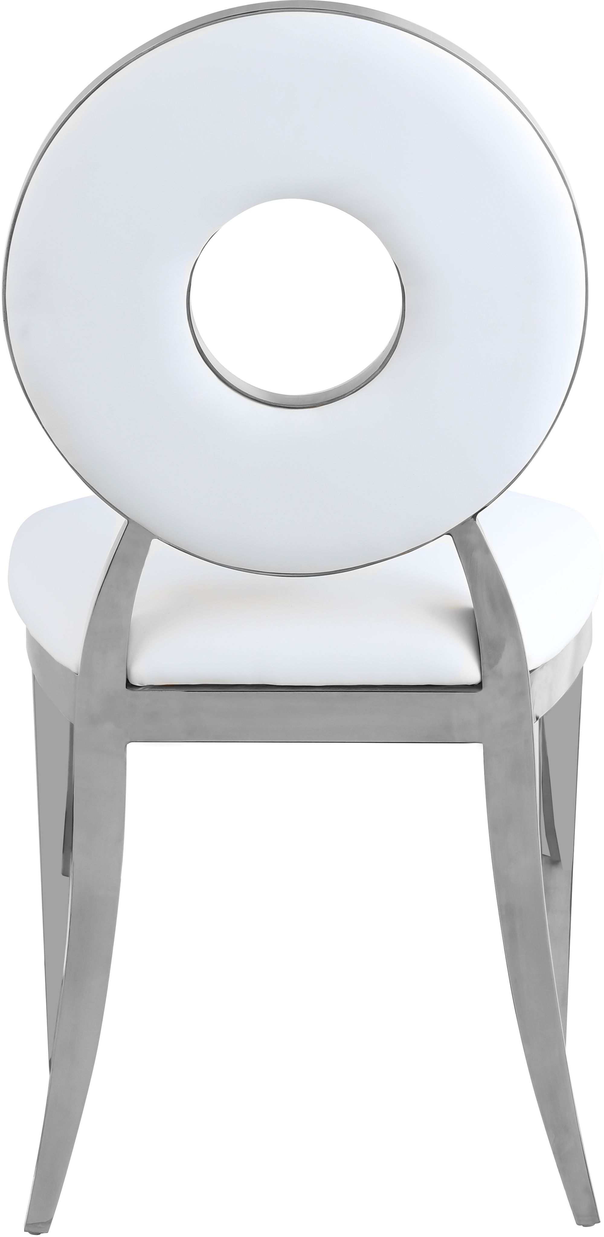 Carousel Faux Leather Dining Chair with Chrome Stainless Steel Frame