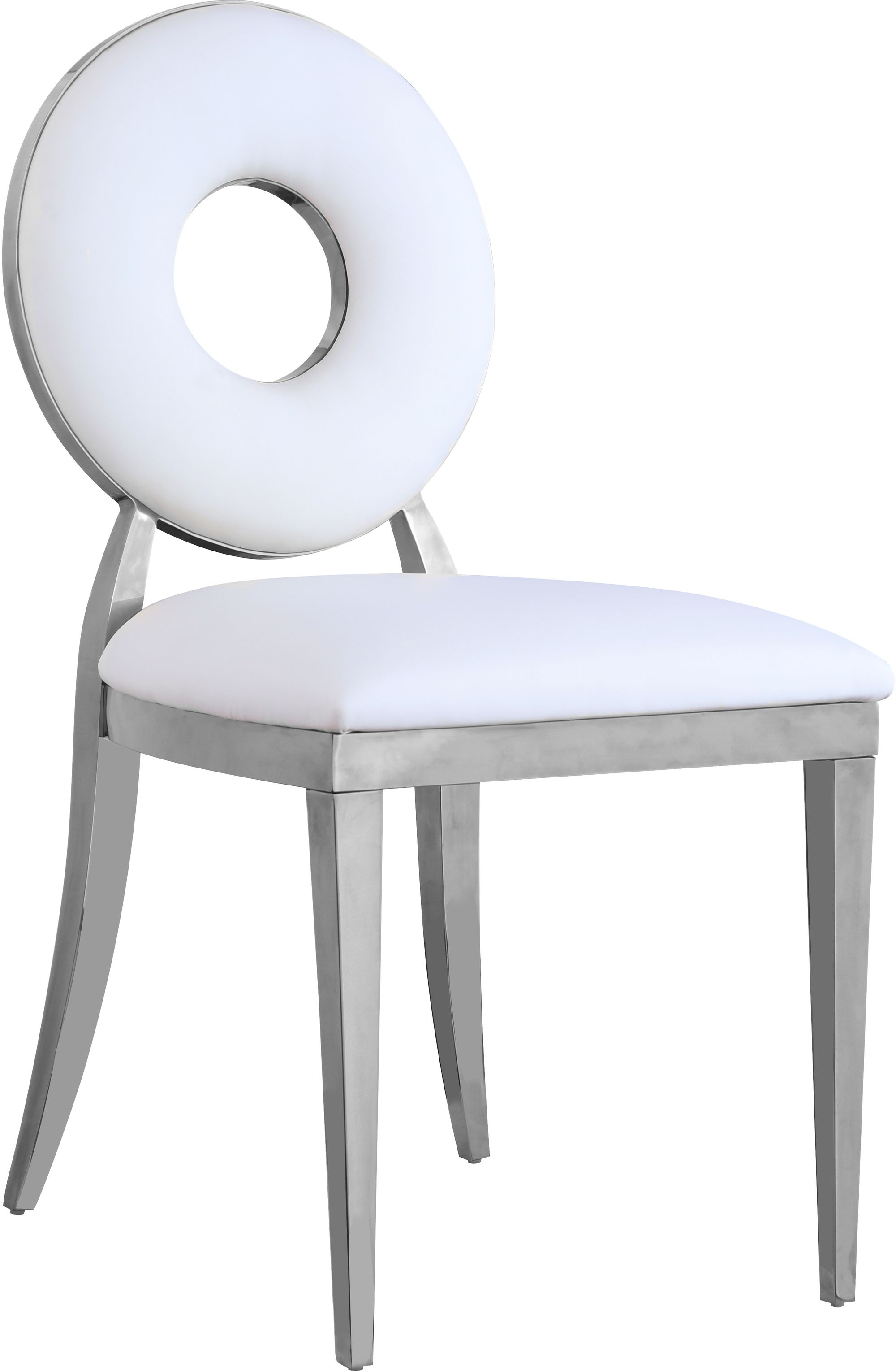 Carousel Faux Leather Dining Chair with Chrome Stainless Steel Frame