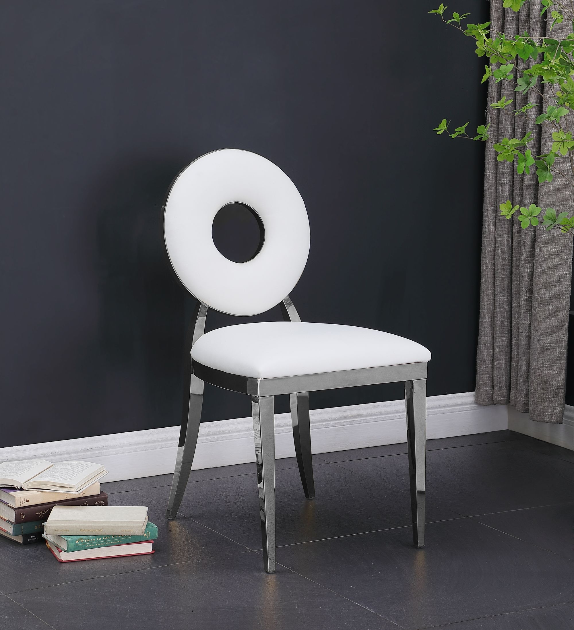 Carousel Velvet Dining Chair with Stainless Steel Frame