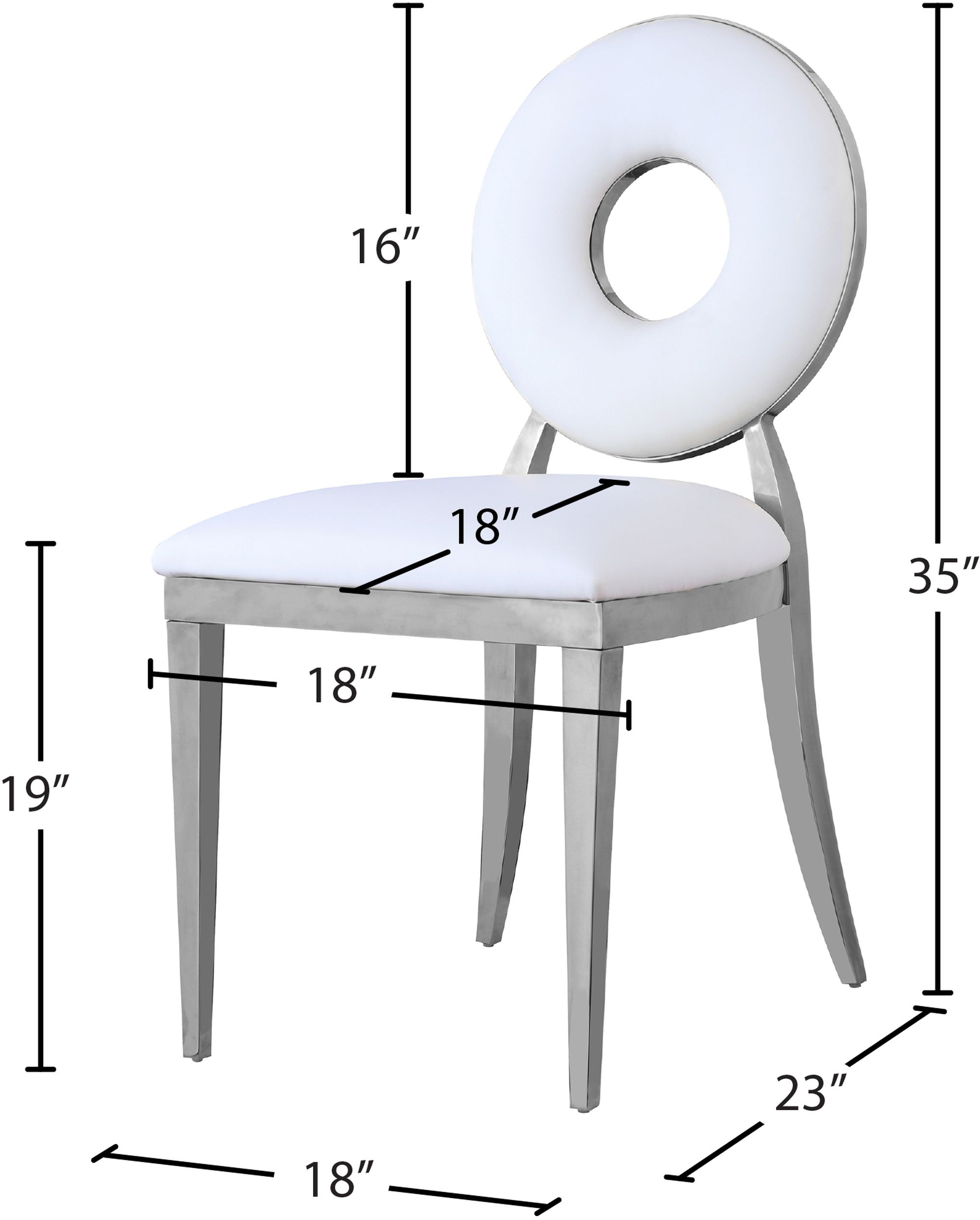 Carousel Faux Leather Dining Chair with Chrome Stainless Steel Frame