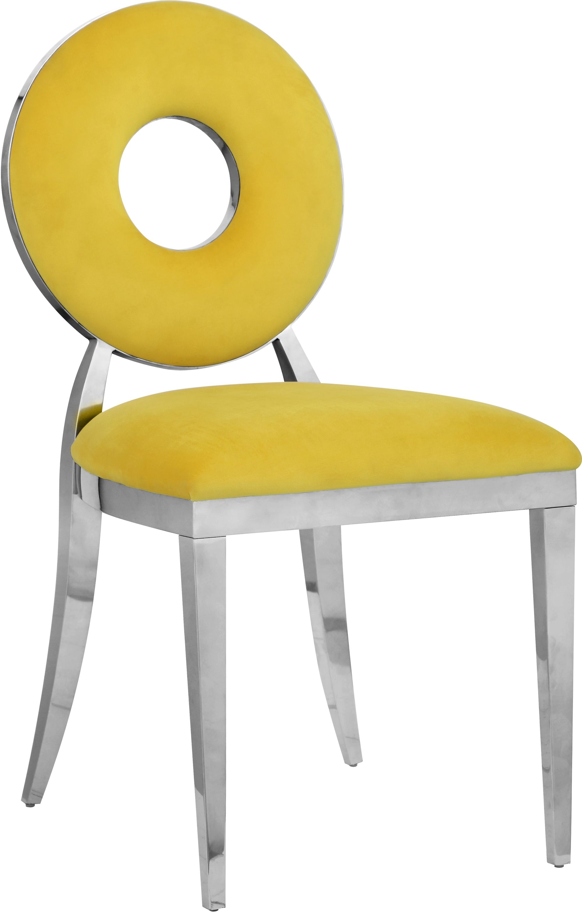Carousel Velvet Dining Chair with Stainless Steel Frame