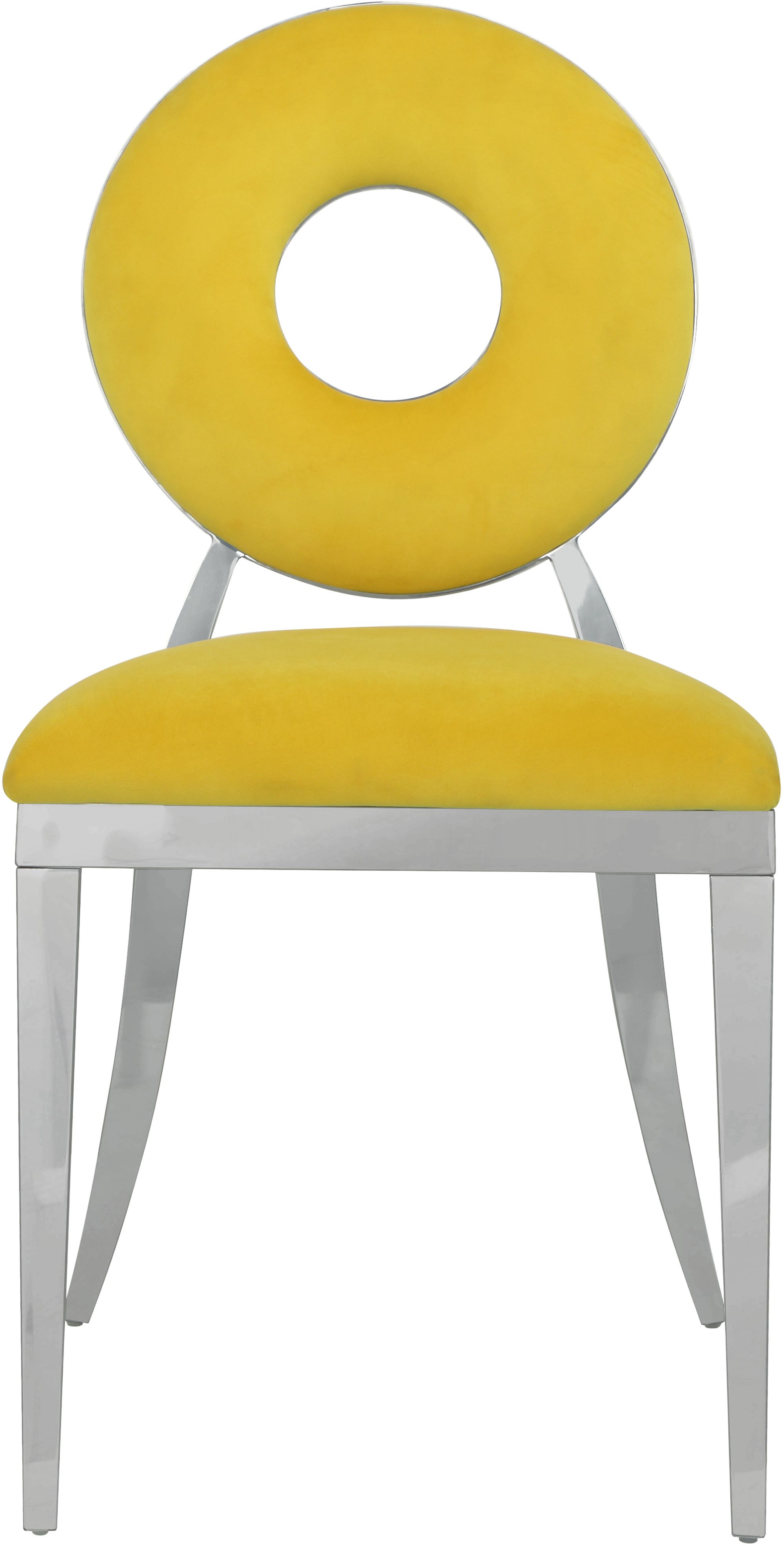 Carousel Velvet Dining Chair with Chrome Stainless Steel Frame