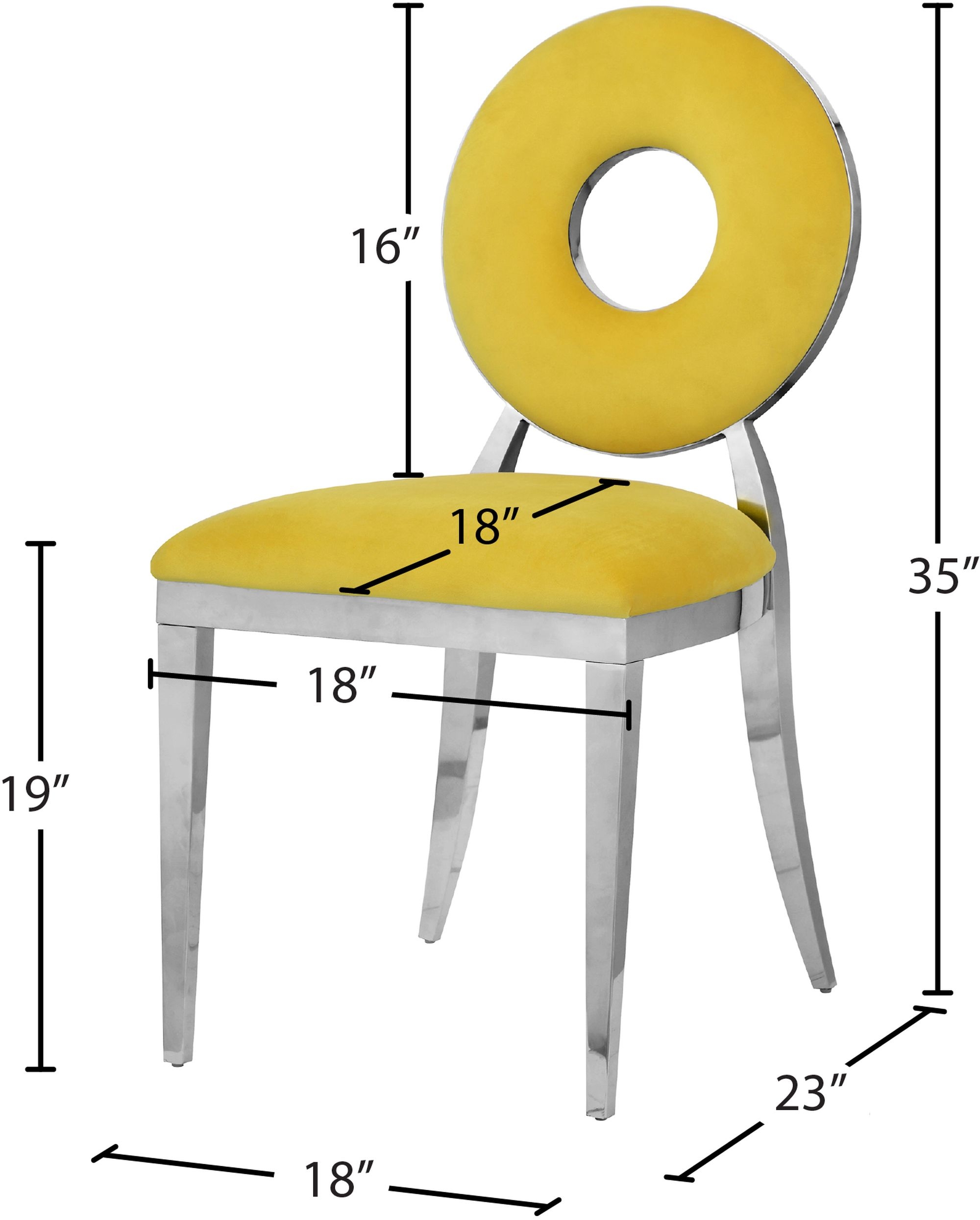 Carousel Velvet Dining Chair with Stainless Steel Frame