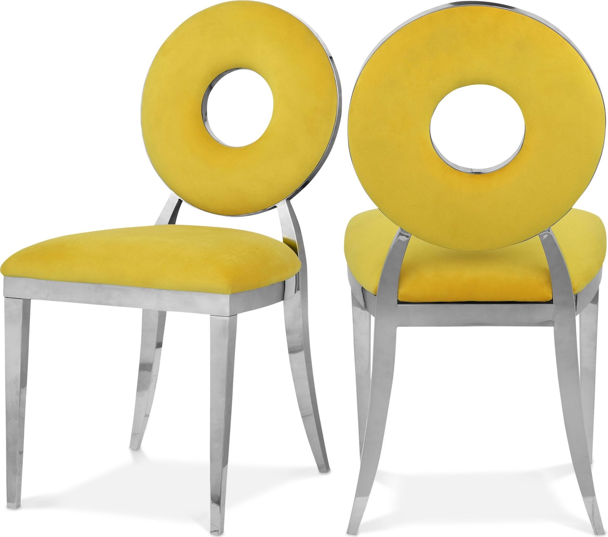 Carousel Velvet Dining Chair with Stainless Steel Frame