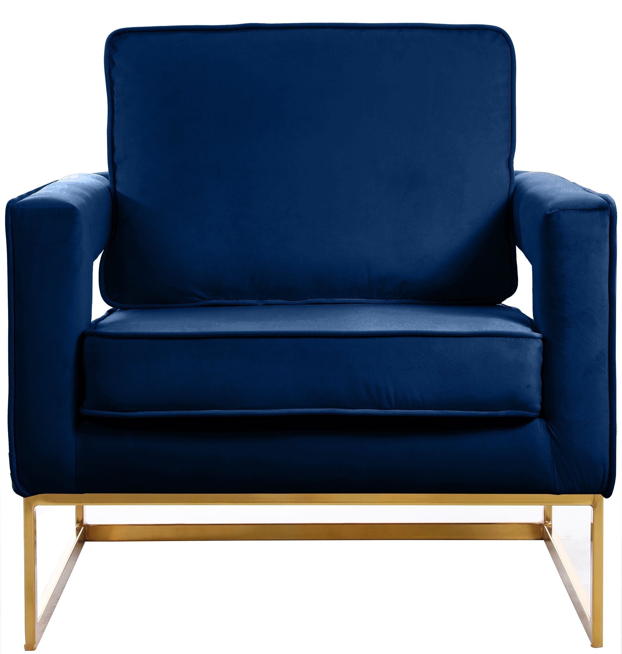 Noah Velvet Accent Chair with Gold Stainless Steel Base