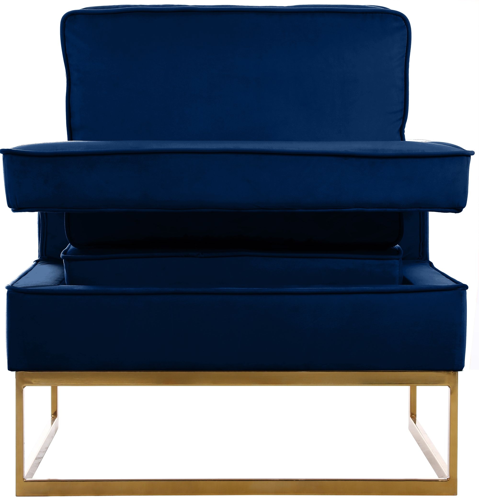 Noah Velvet Accent Chair with Gold Stainless Steel Base