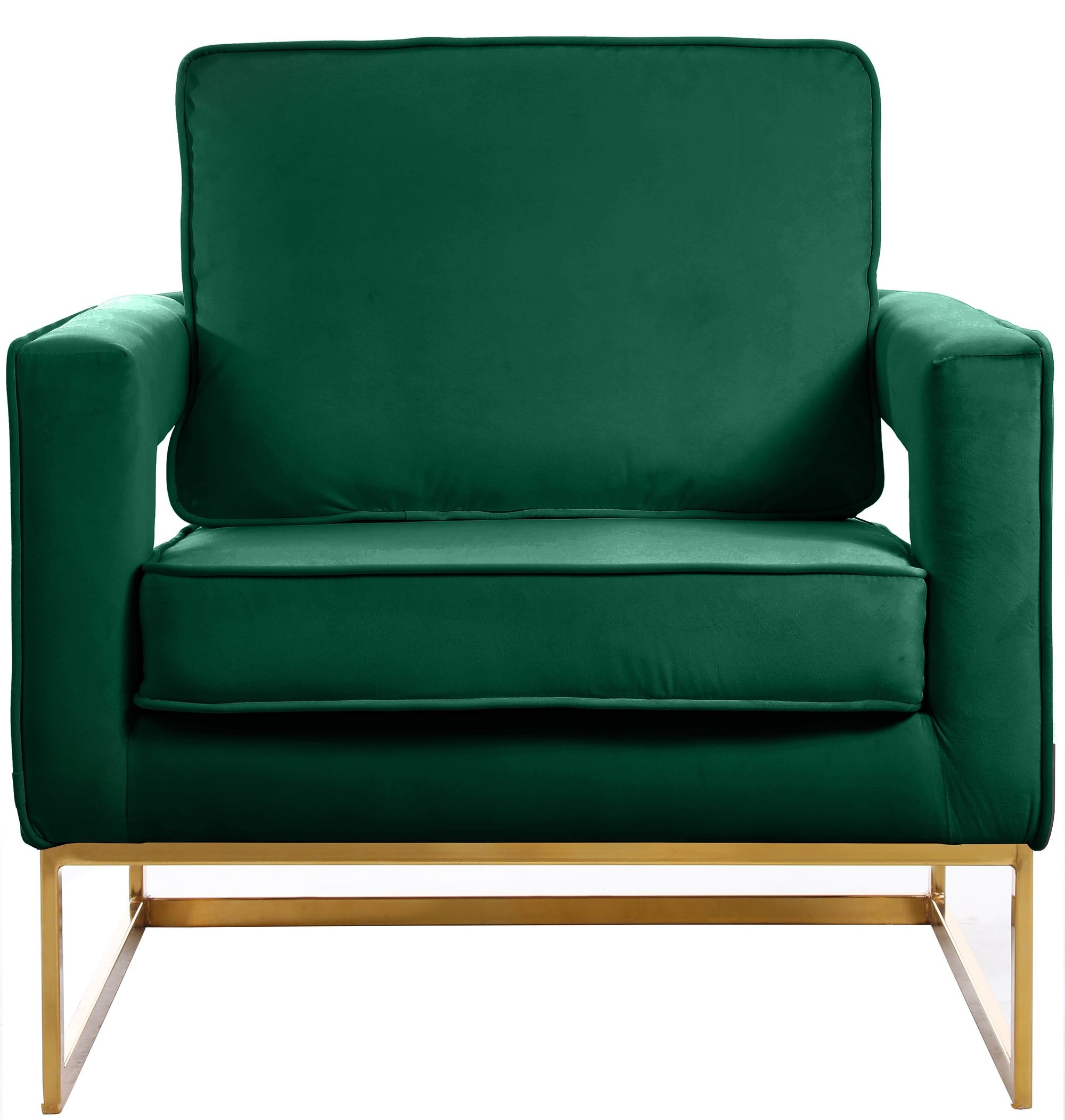 Noah Velvet Accent Chair with Gold Stainless Steel Base