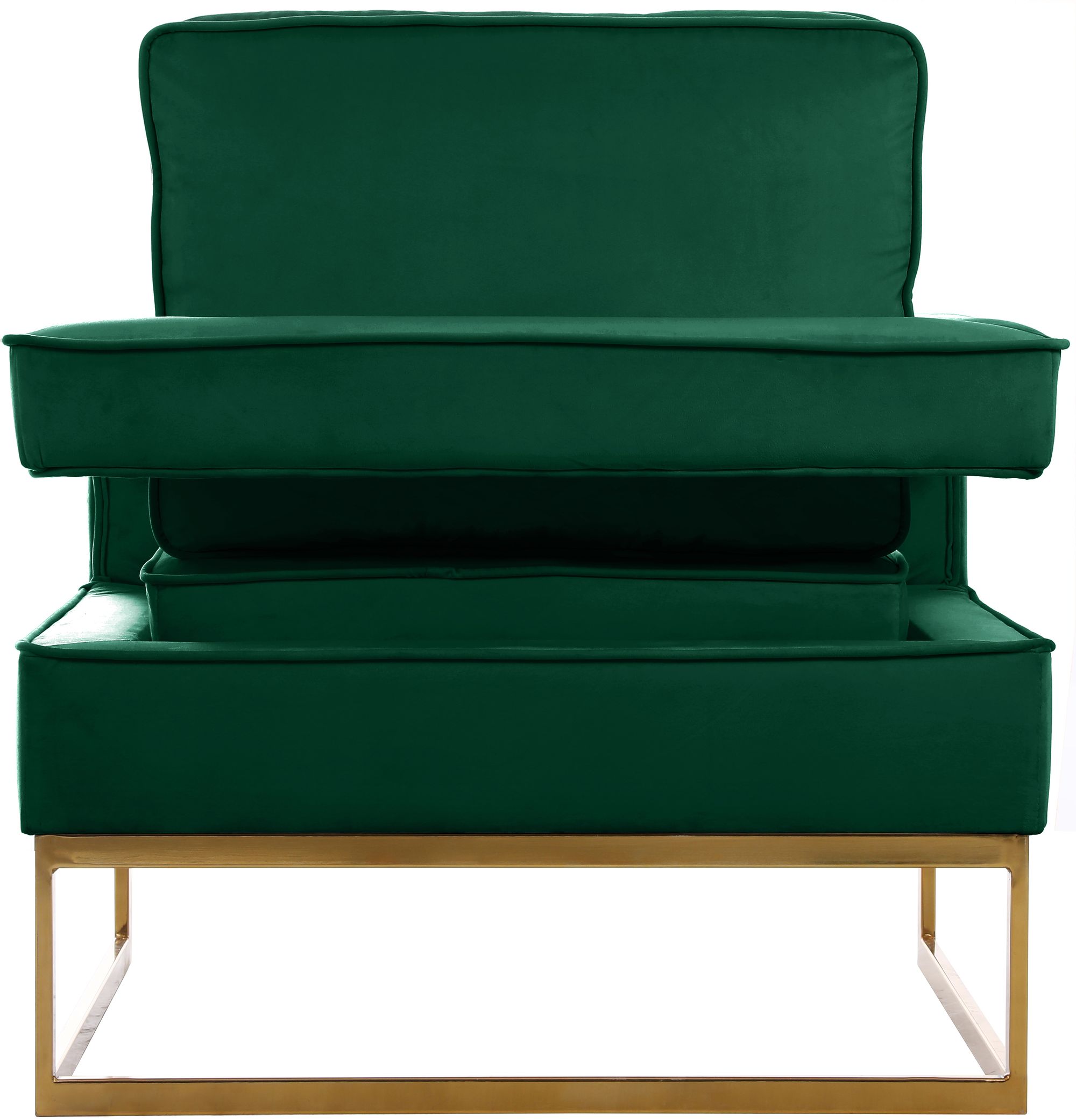 Noah Velvet Accent Chair with Gold Stainless Steel Base