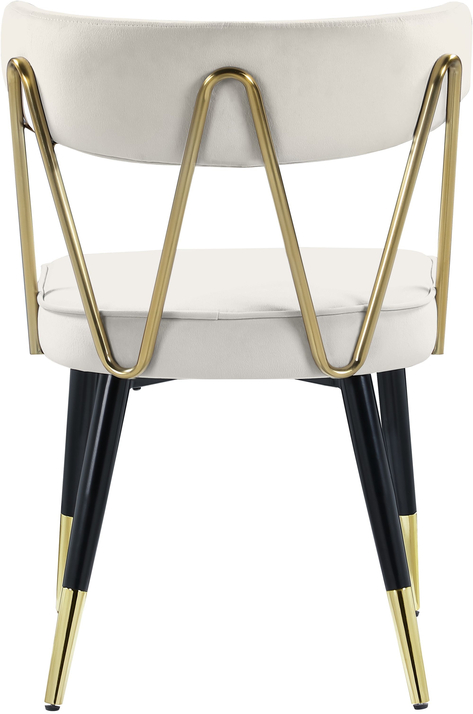 Rheingold Dining Chair with Matte Black Metal Legs & Gold Tips