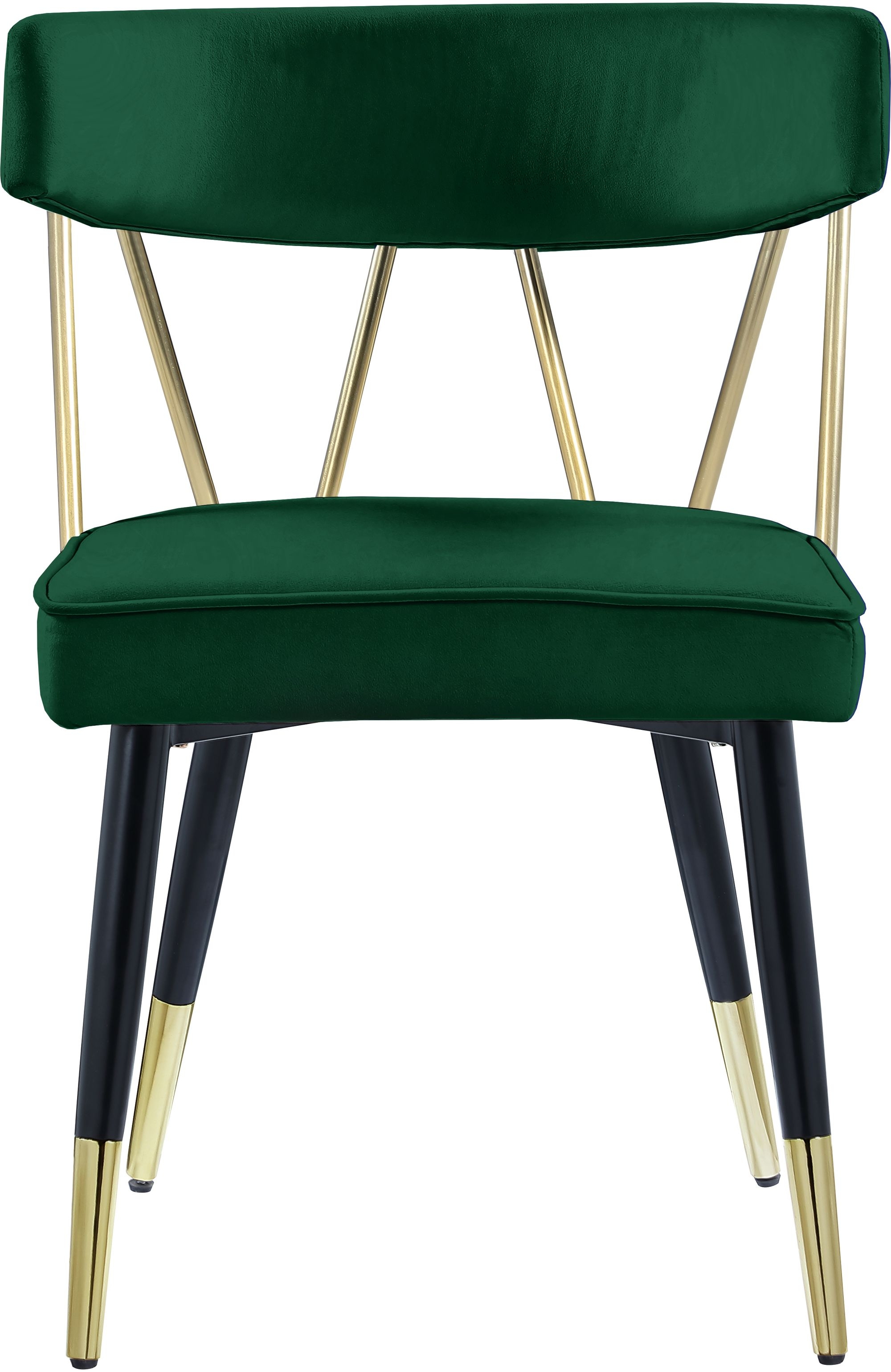 Rheingold Dining Chair with Matte Black Metal Legs & Gold Tips