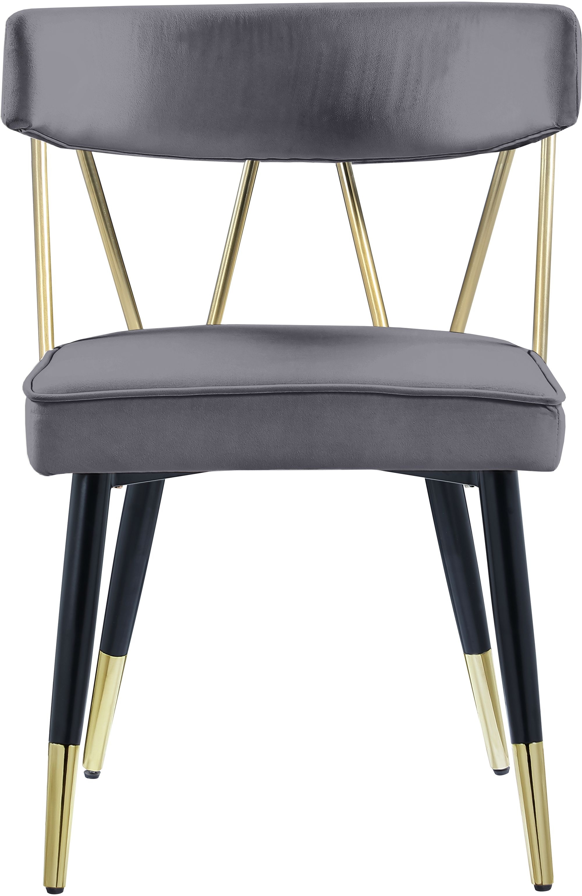 Rheingold Dining Chair with Matte Black Metal Legs & Gold Tips