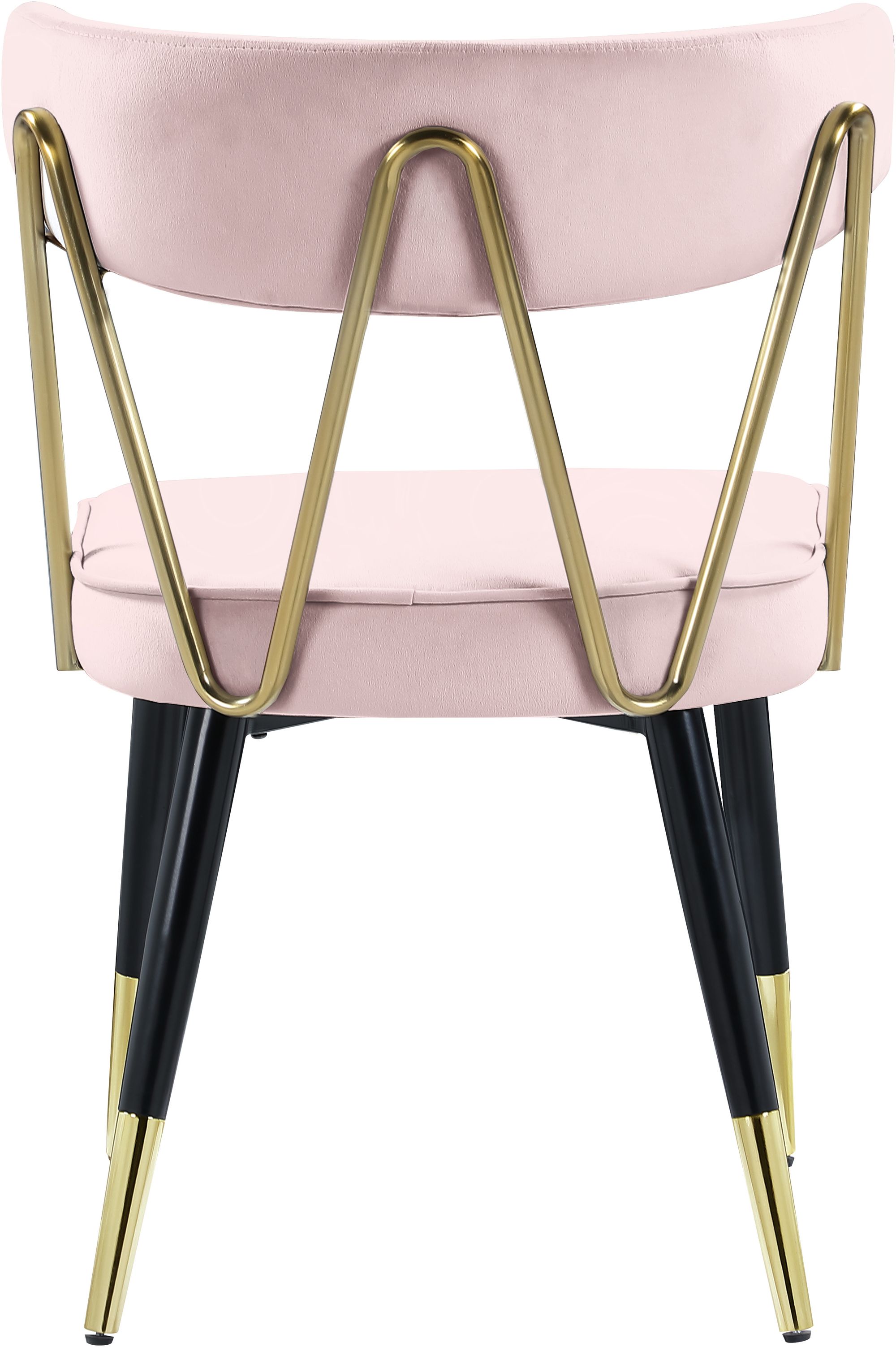 Rheingold Velvet Dining Chair with Matte Black Metal Legs & Gold Tips