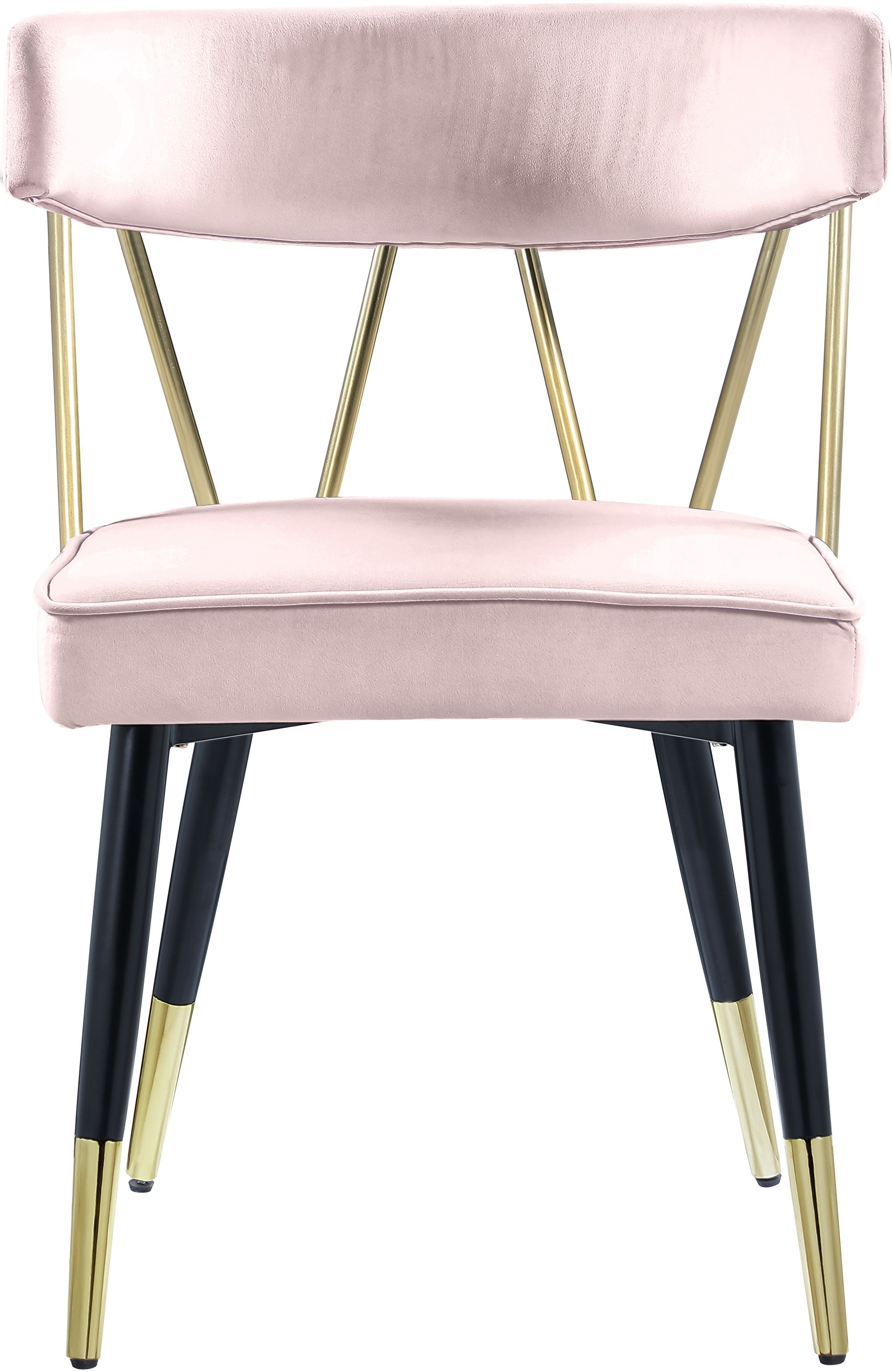 Rheingold Dining Chair with Matte Black Metal Legs & Gold Tips