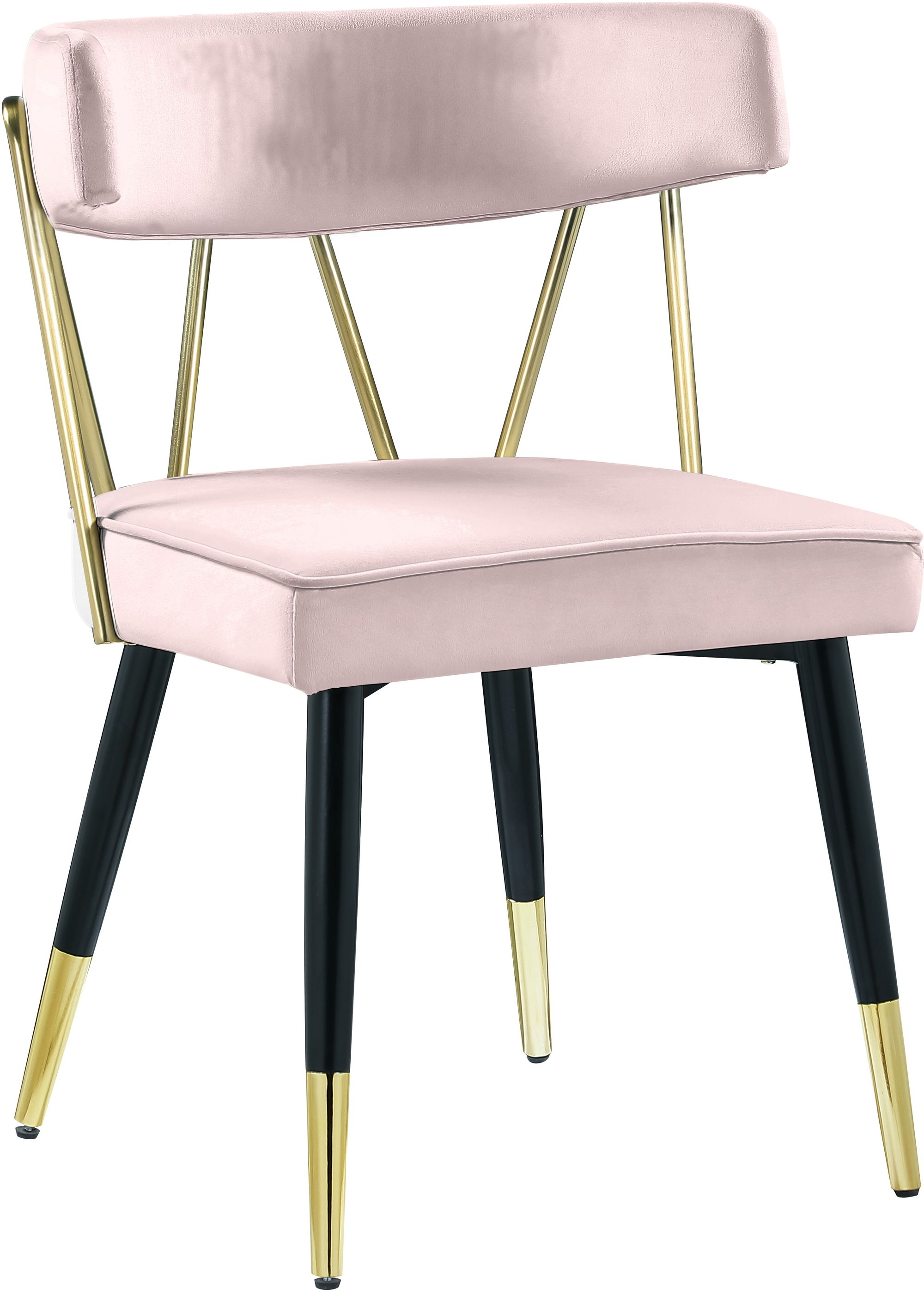 Rheingold Dining Chair with Matte Black Metal Legs & Gold Tips