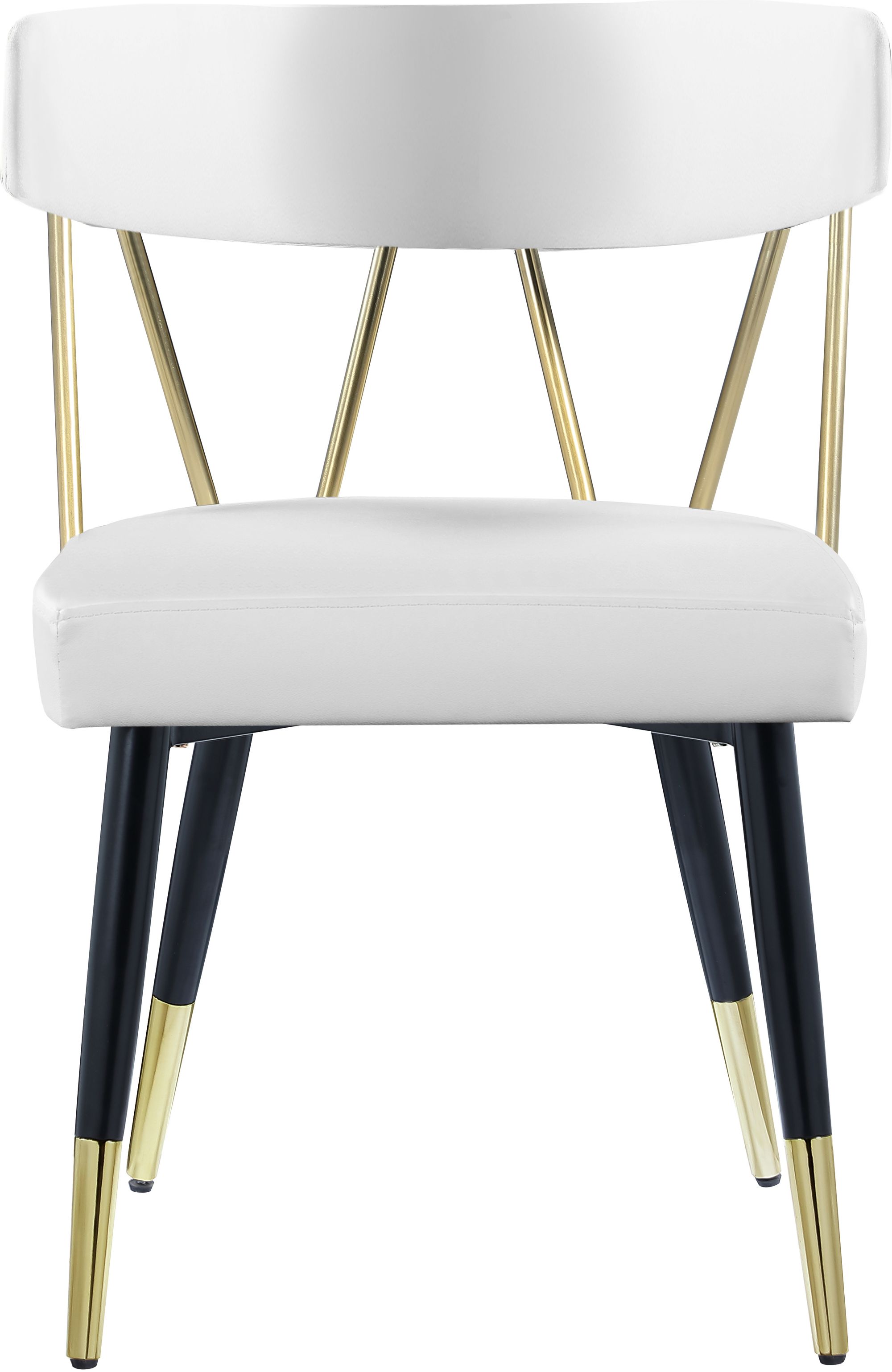 Rheingold Dining Chair with Matte Black Metal Legs & Gold Tips