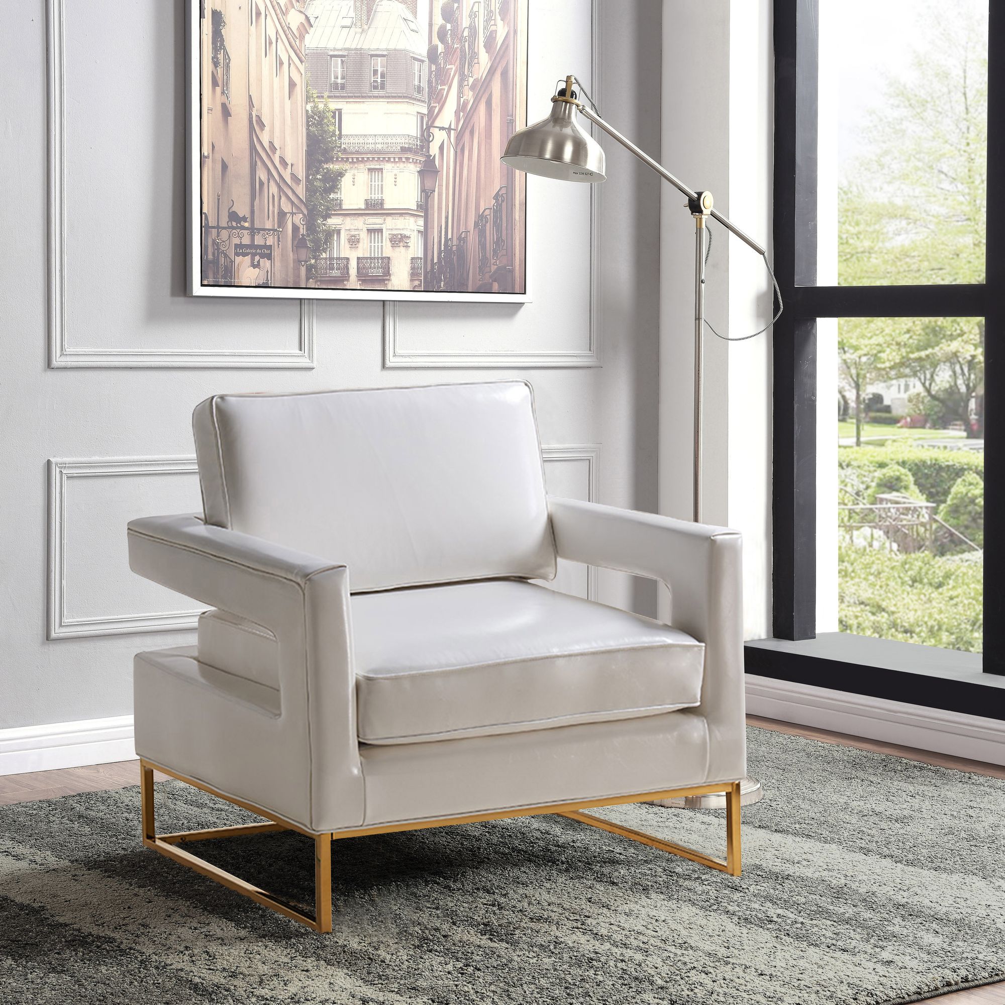 Amelia Faux Leather Accent Chair