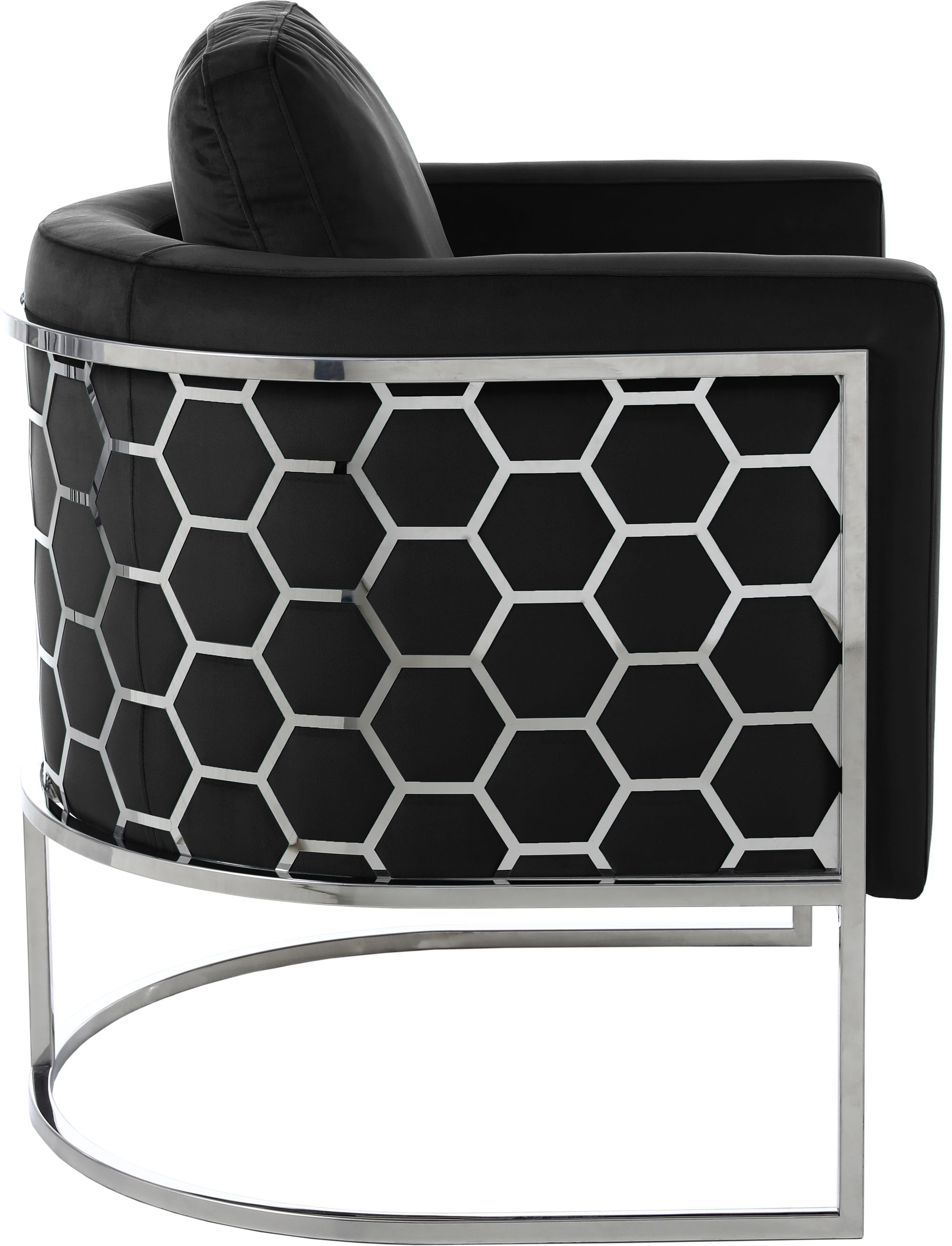 Casa Velvet Chair with Chrome Iron Metal Base