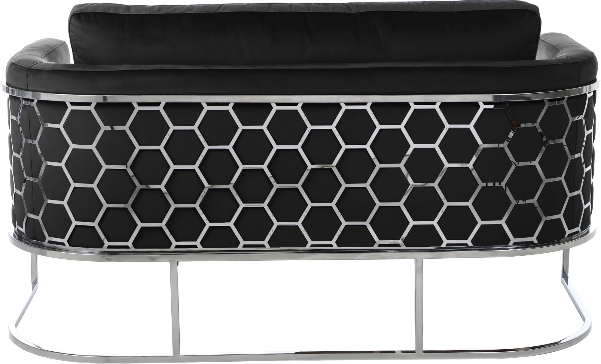 Casa Velvet Loveseat with Chrome Iron Metal Base