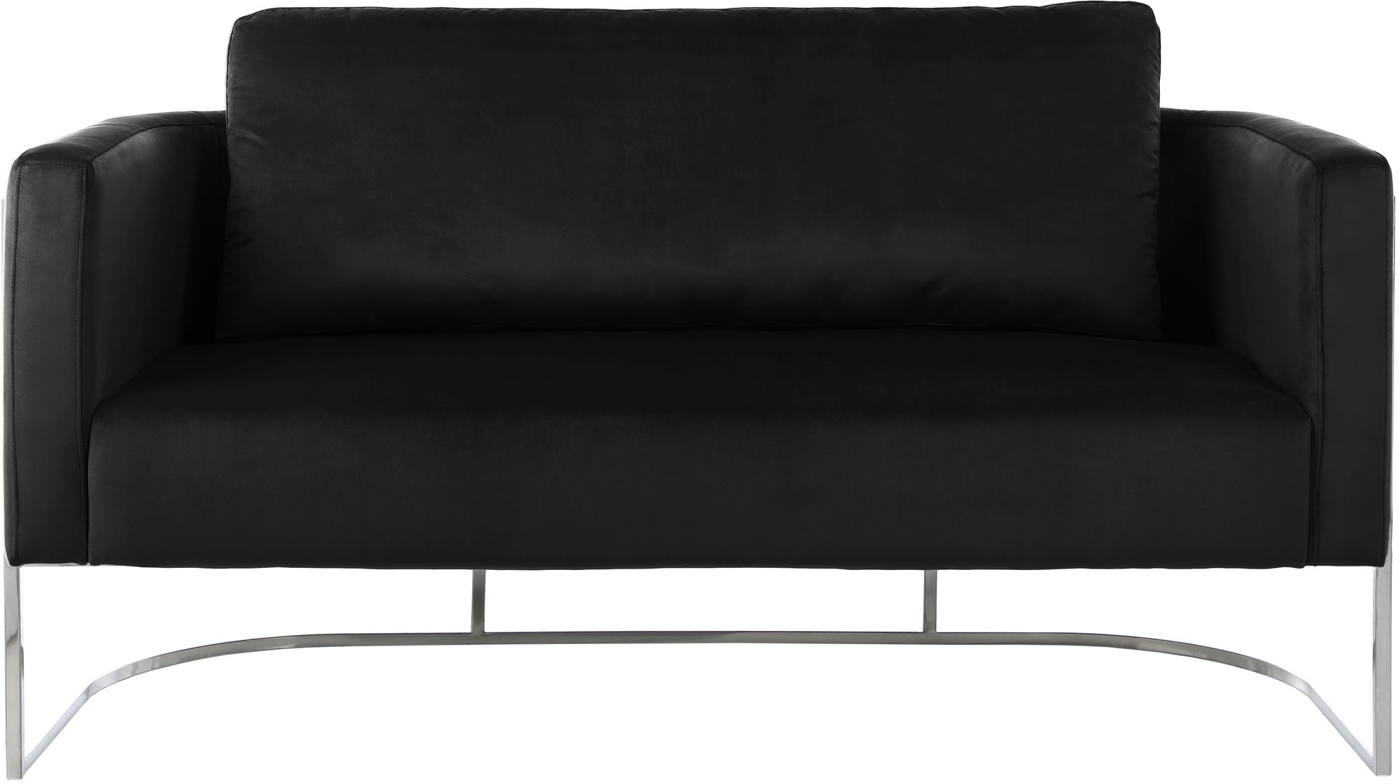Casa Velvet Loveseat with Chrome Iron Metal Base