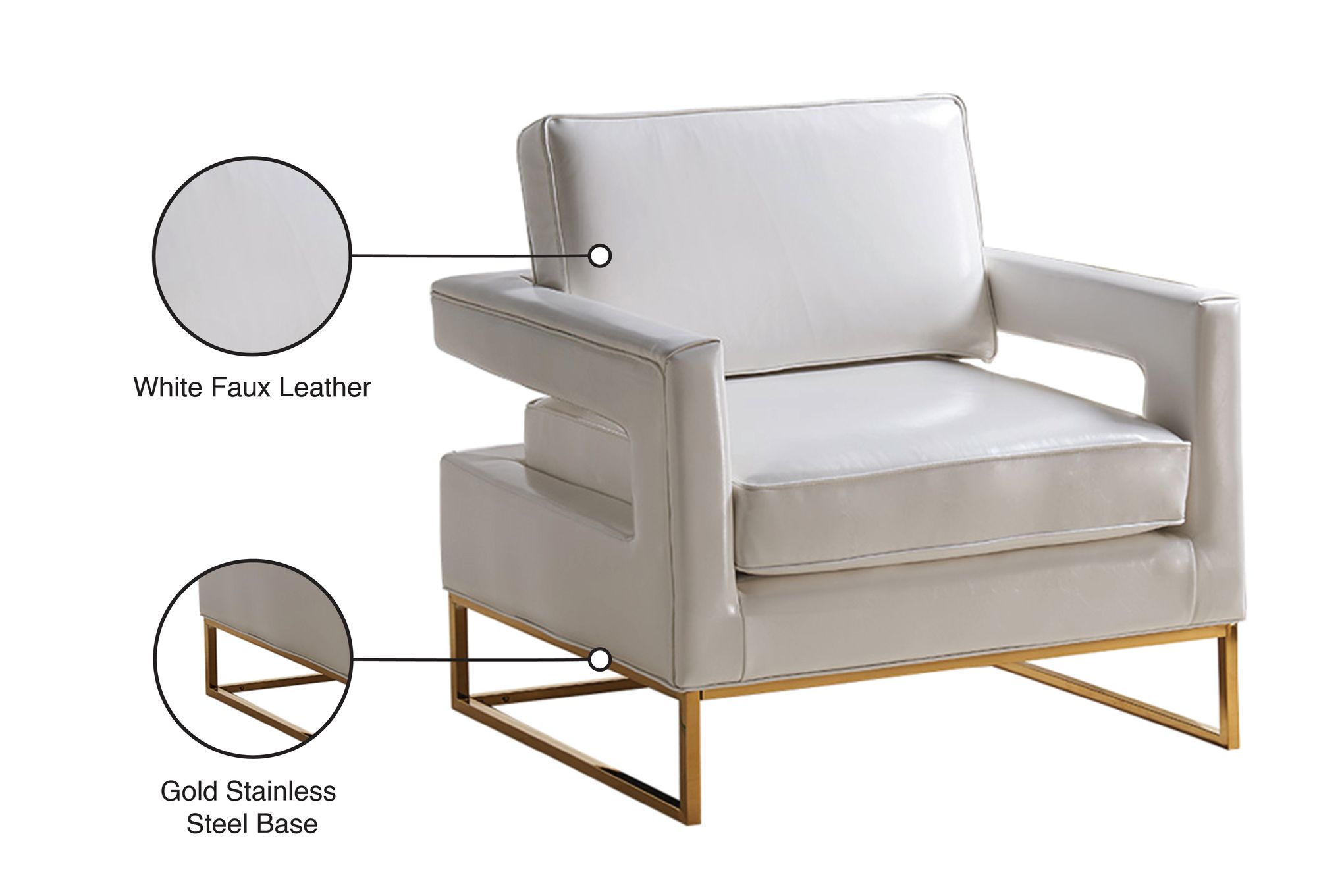 Amelia Faux Leather Accent Chair