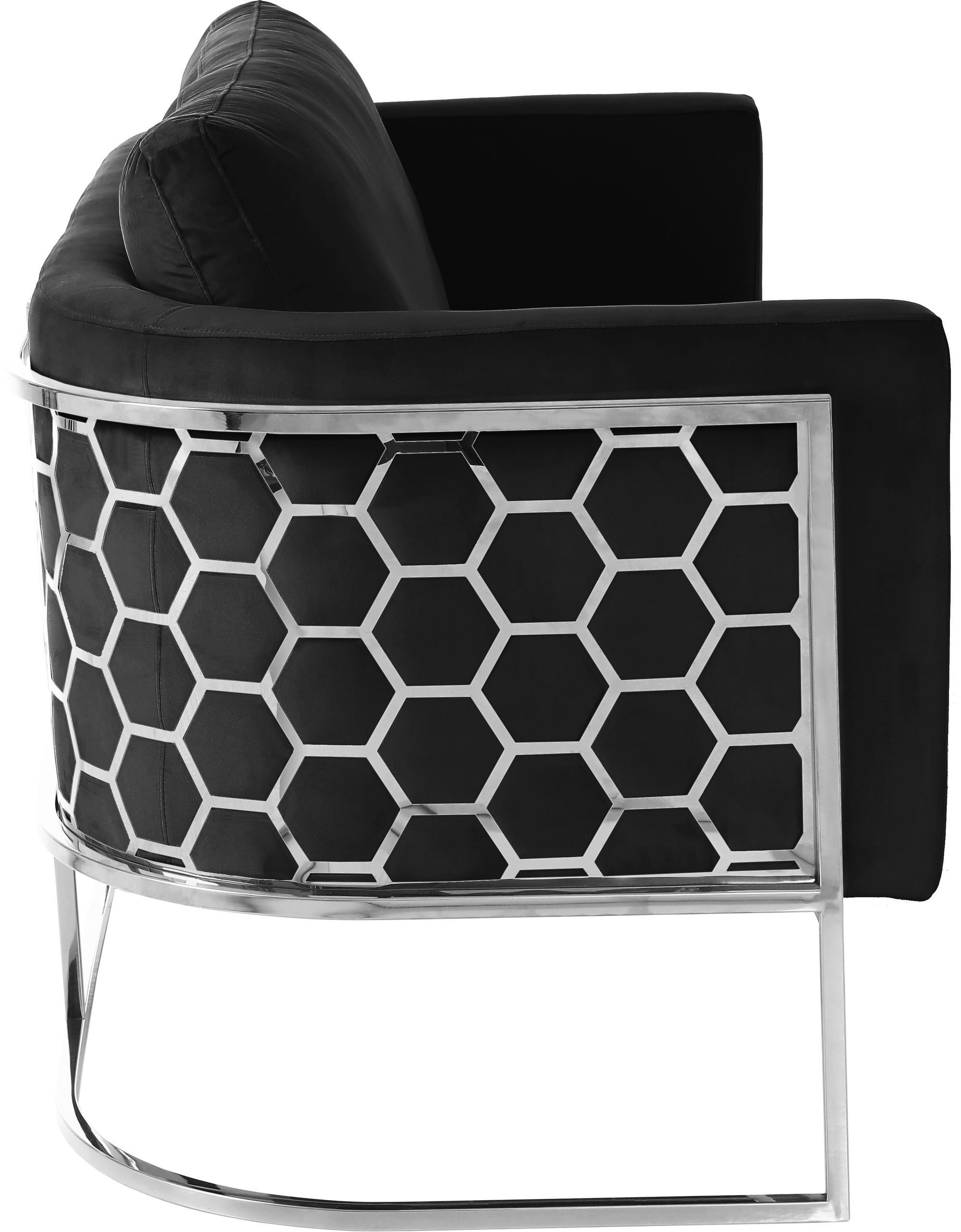 Casa Velvet Sofa with Silver Base