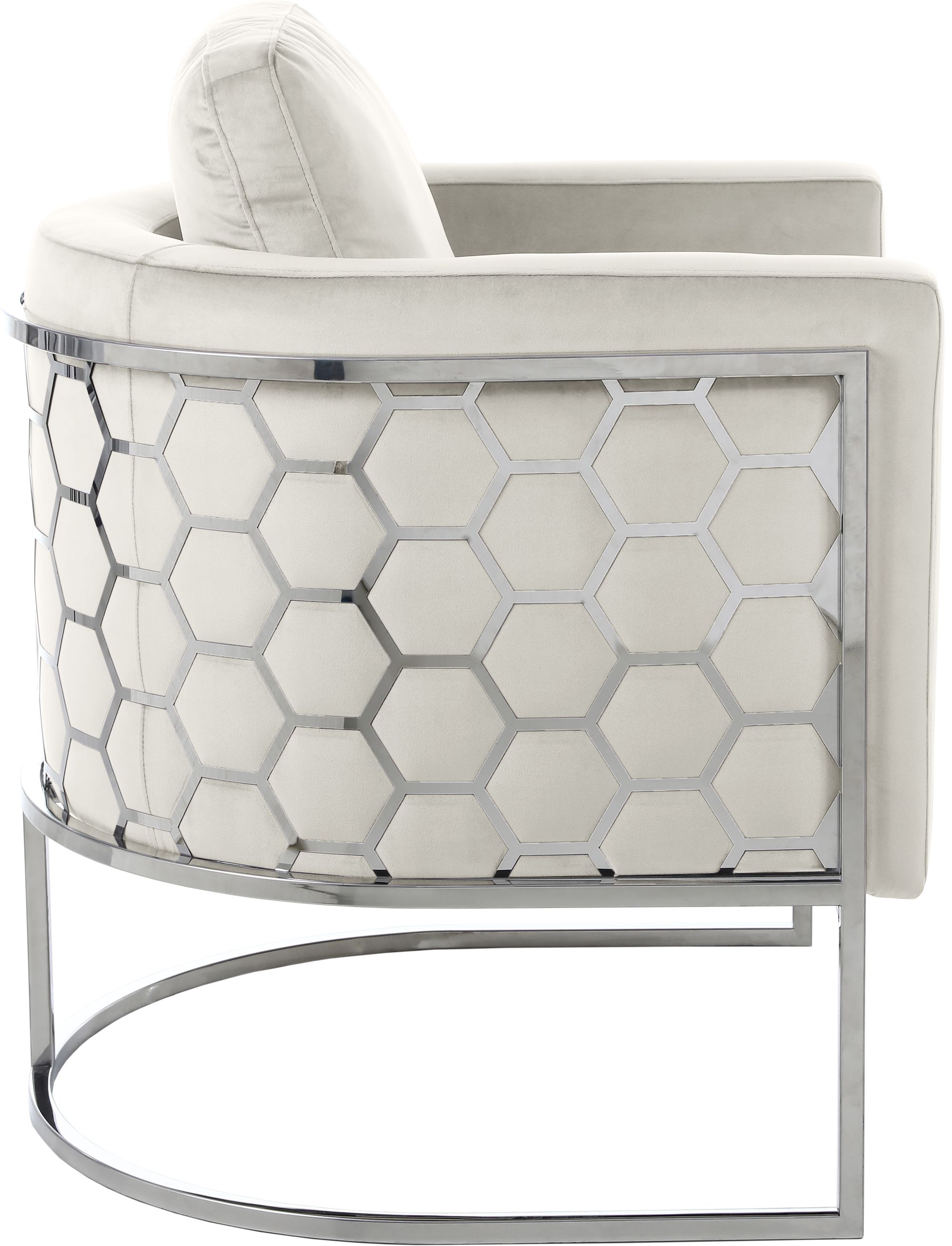 Casa Velvet Chair with Chrome Iron Metal Base