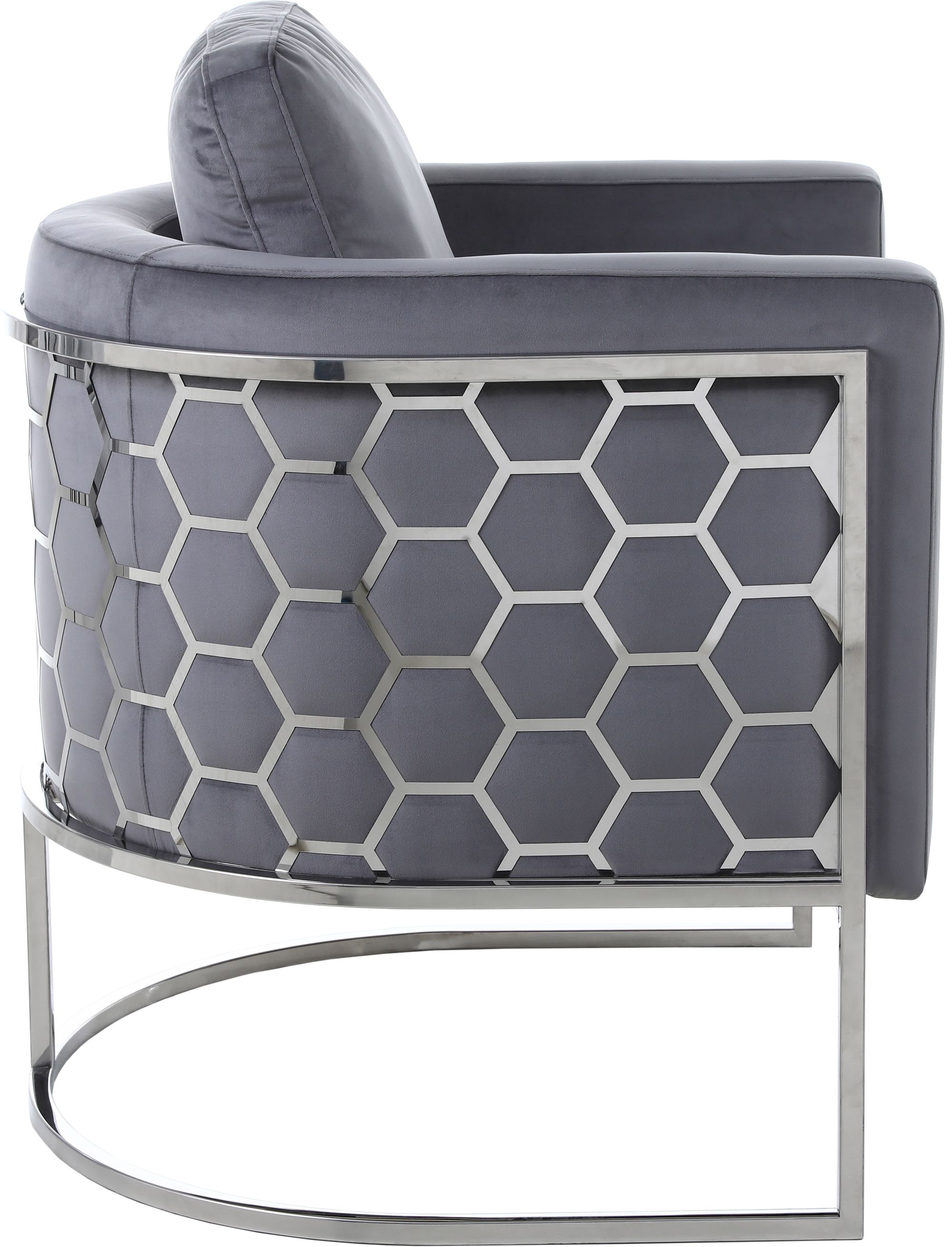 Casa Velvet Chair with Chrome Iron Metal Base