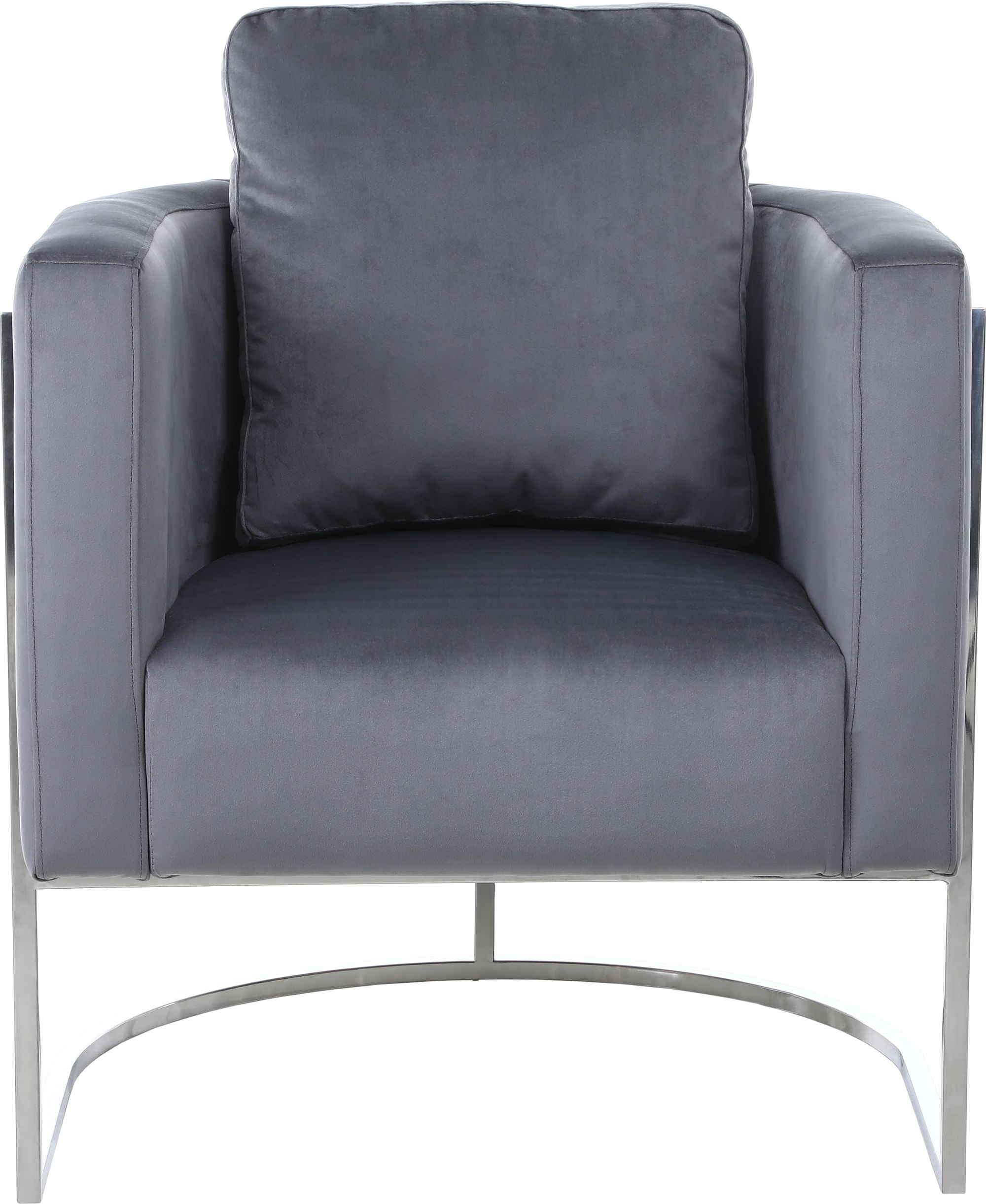 Casa Velvet Chair with Chrome Iron Metal Base