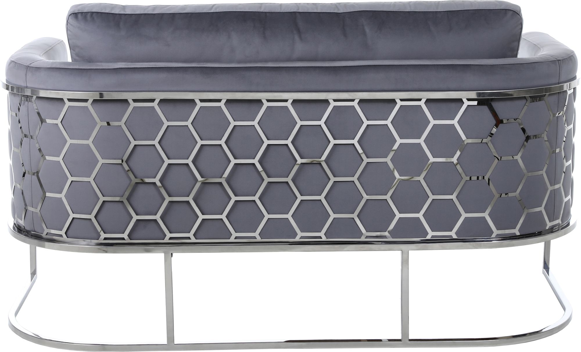 Casa Velvet Loveseat with Chrome Iron Metal Base