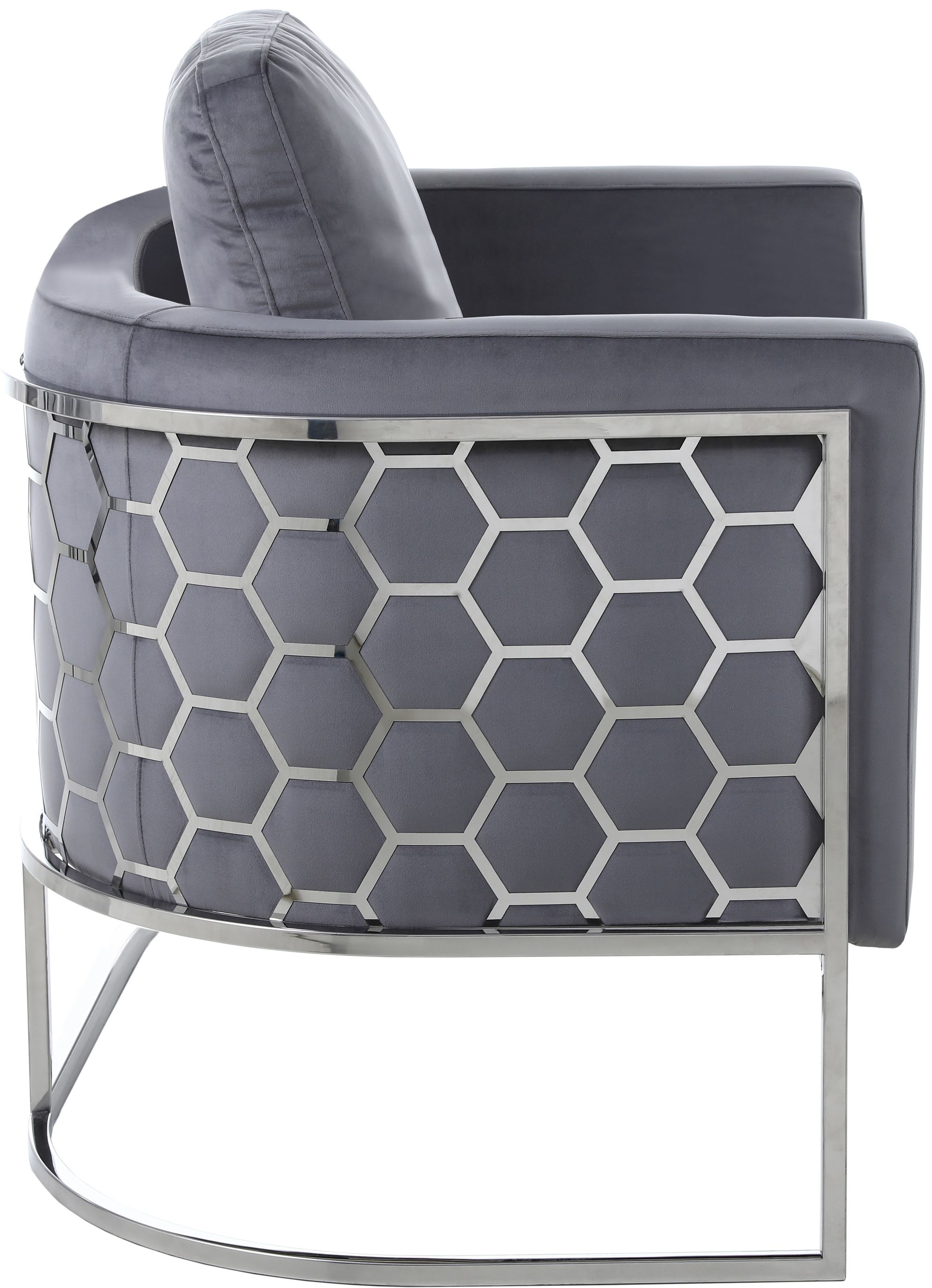 Casa Velvet Loveseat with Chrome Iron Metal Base