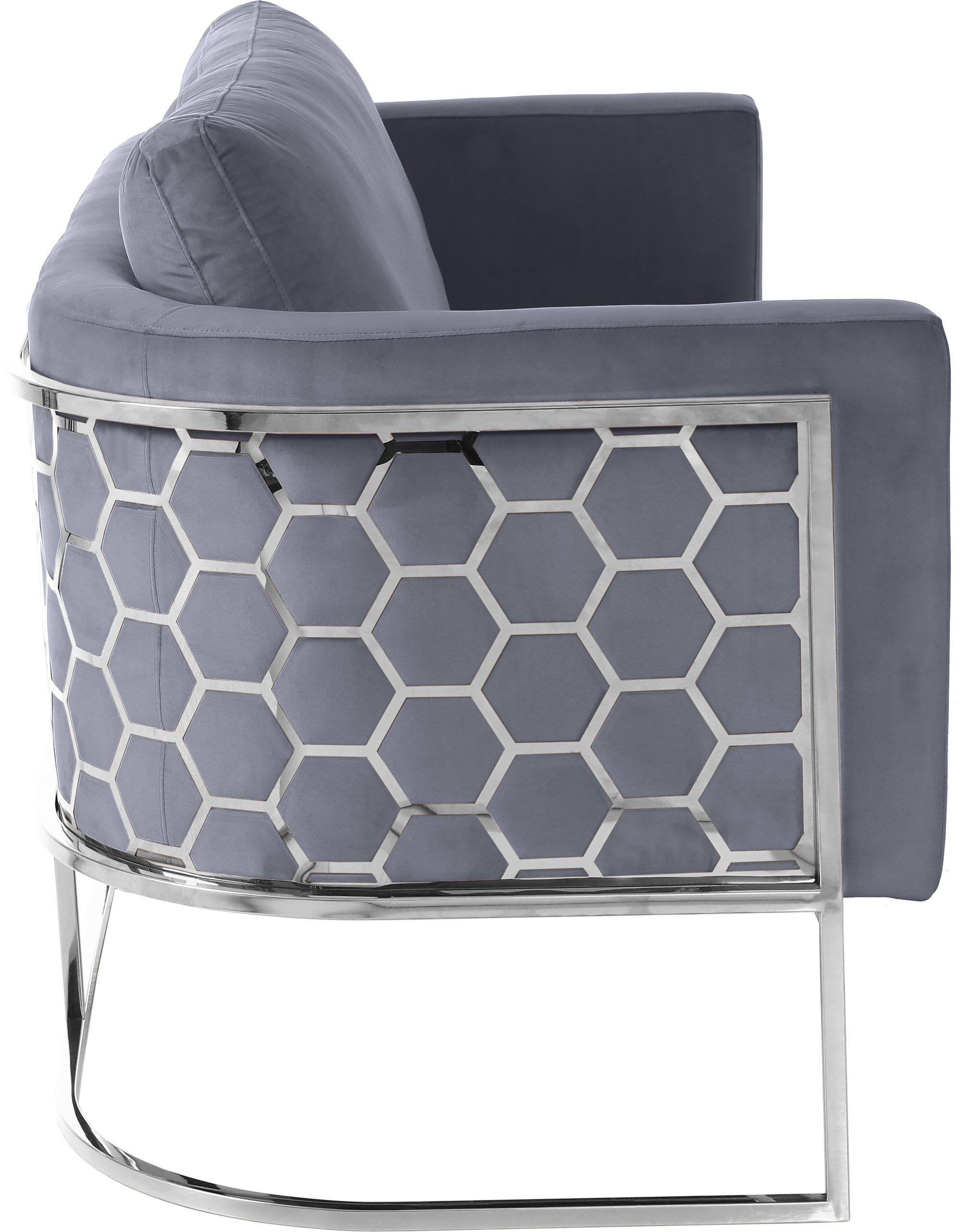 Casa Velvet Sofa with Silver Base