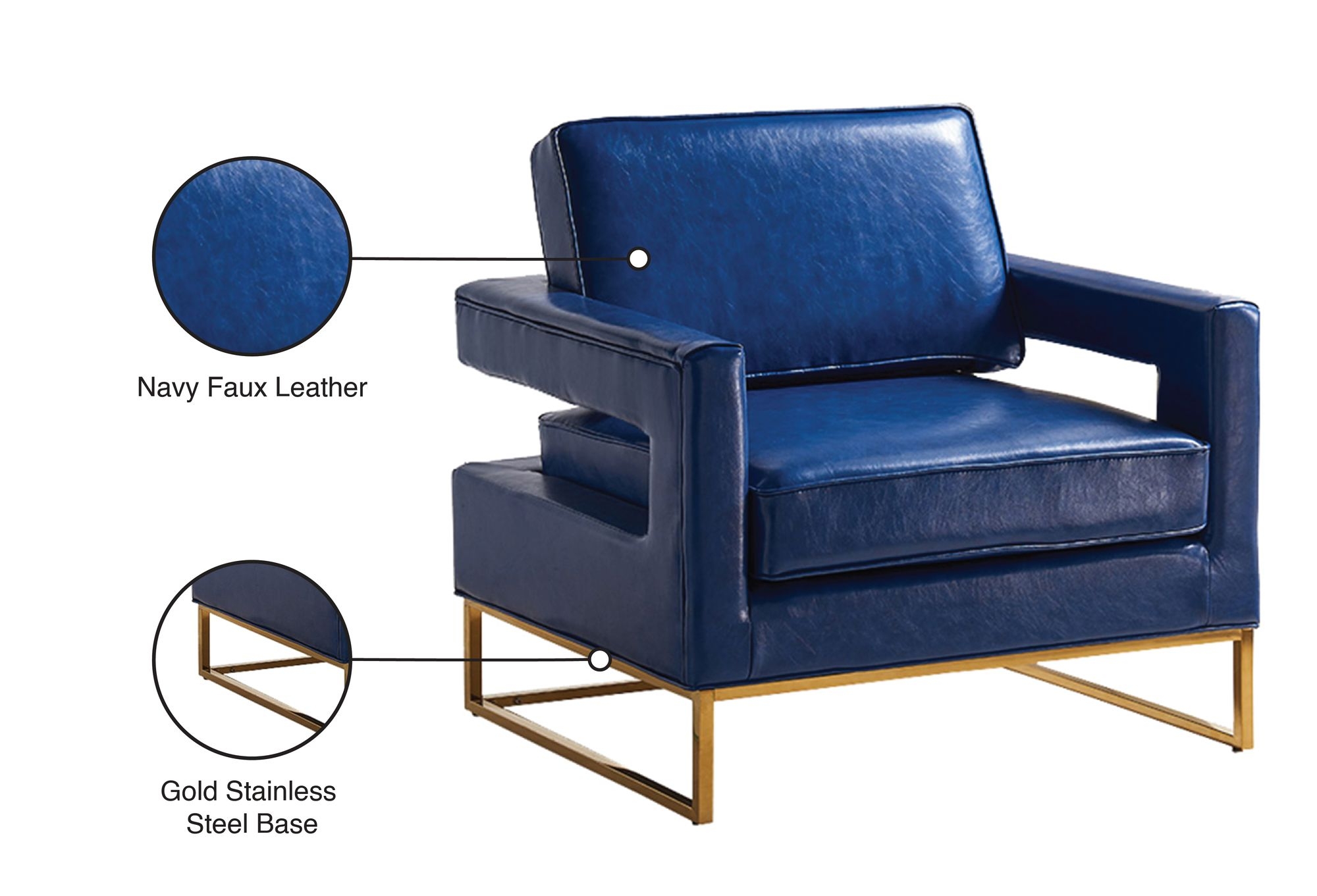Amelia Faux Leather Accent Chair