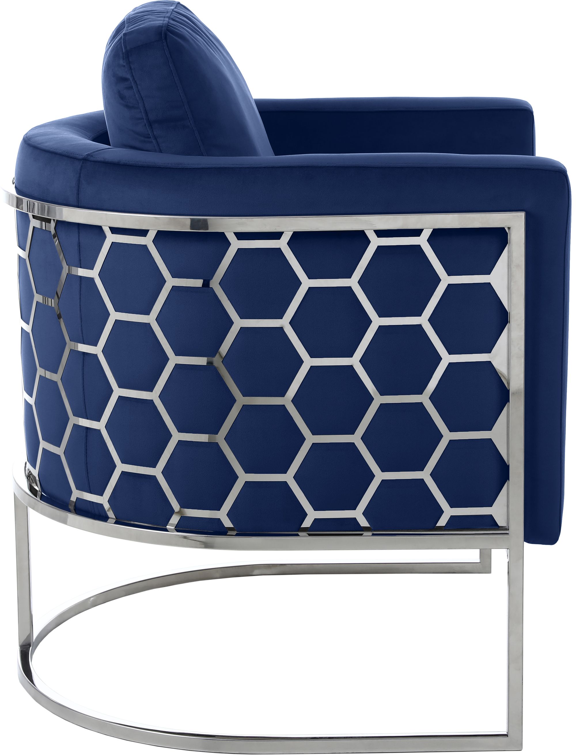 Casa Velvet Chair with Chrome Iron Metal Base
