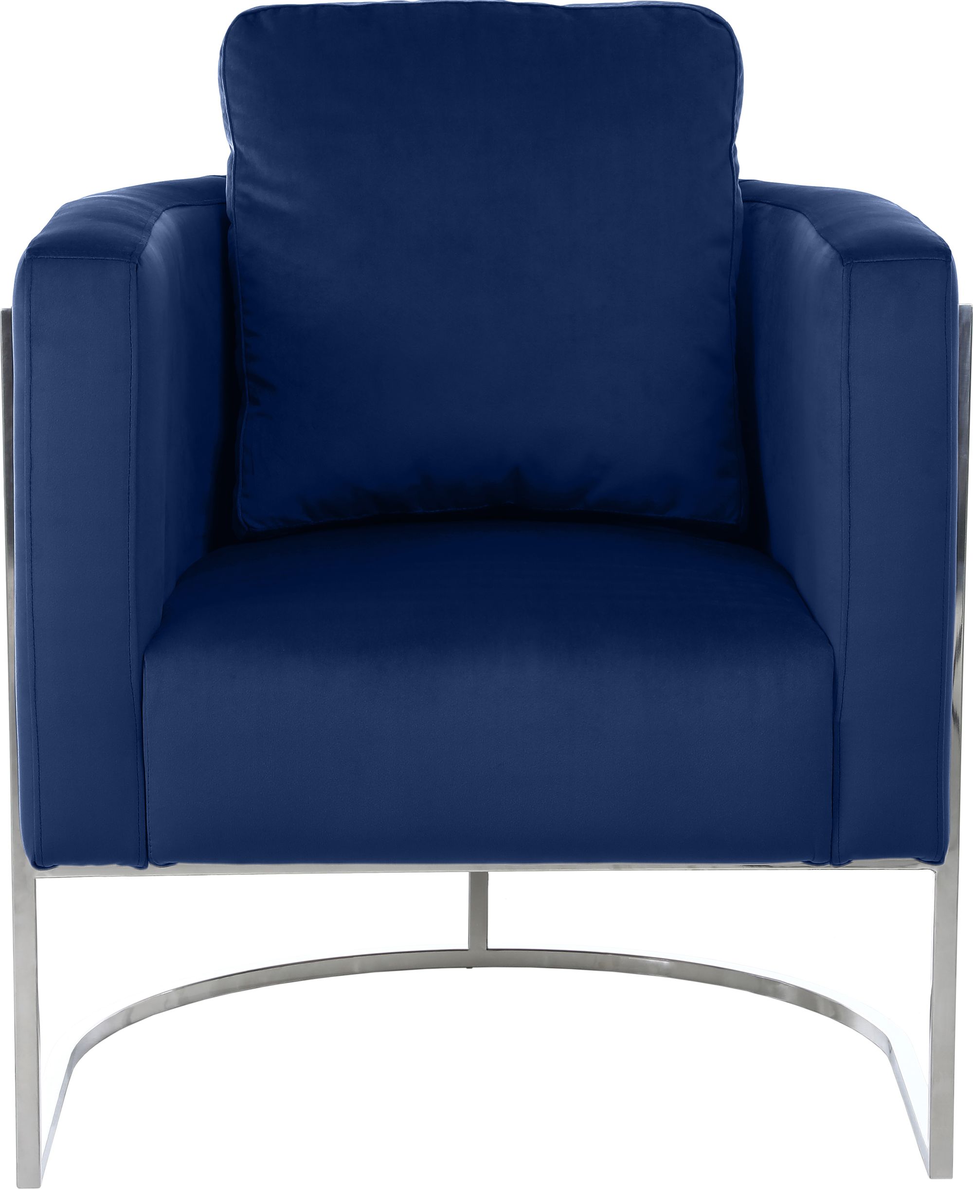Casa Velvet Chair with Chrome Iron Metal Base