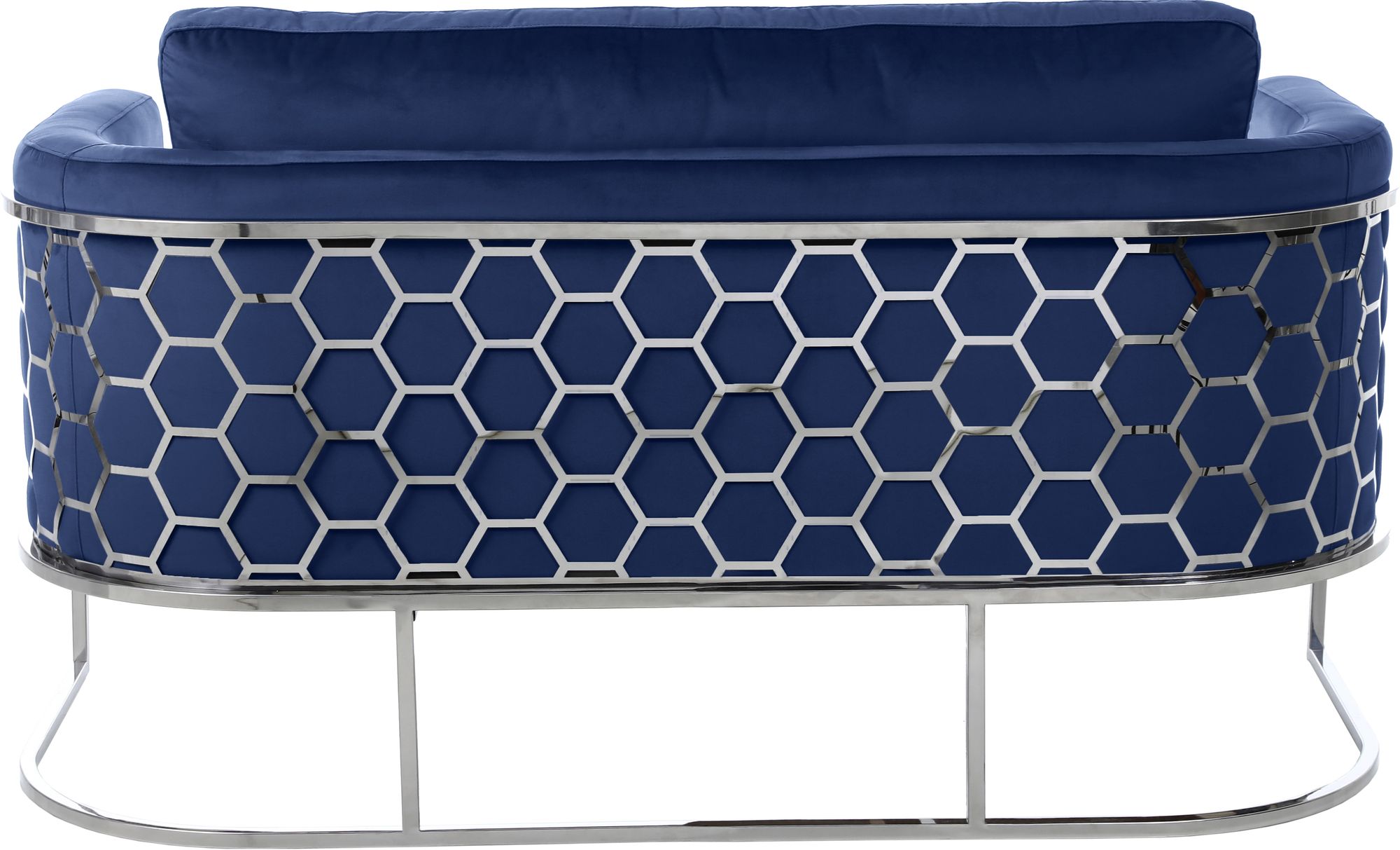 Casa Velvet Loveseat with Chrome Iron Metal Base
