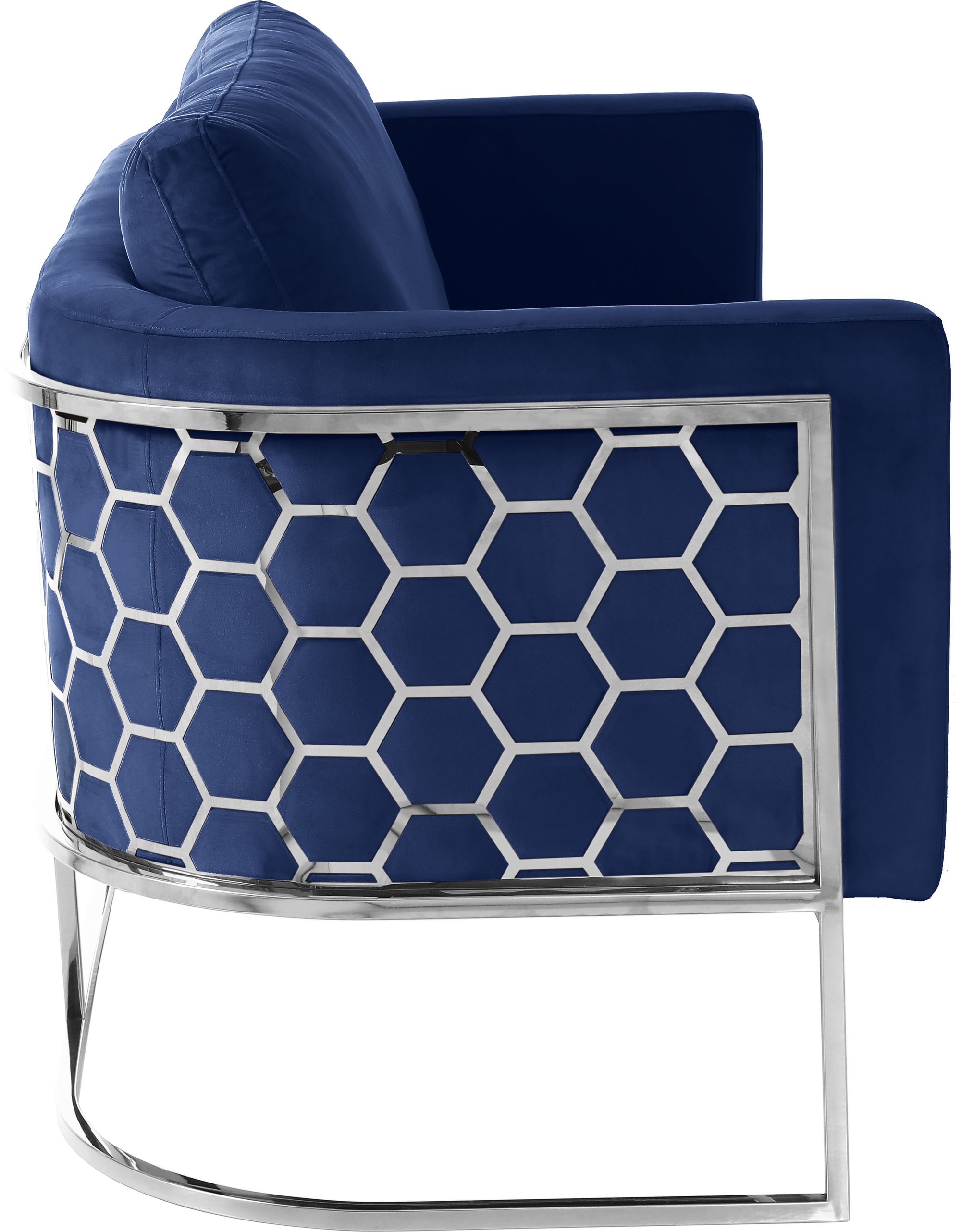 Casa Velvet Sofa with Silver Base
